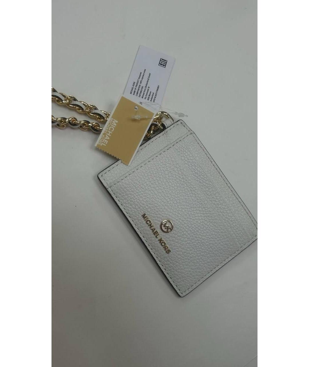 MICHAEL KORS Белый кожаный кардхолдер, фото 4