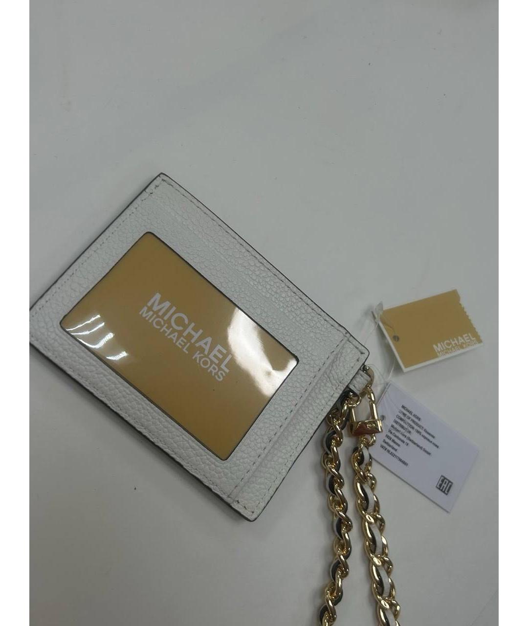 MICHAEL KORS Белый кожаный кардхолдер, фото 2