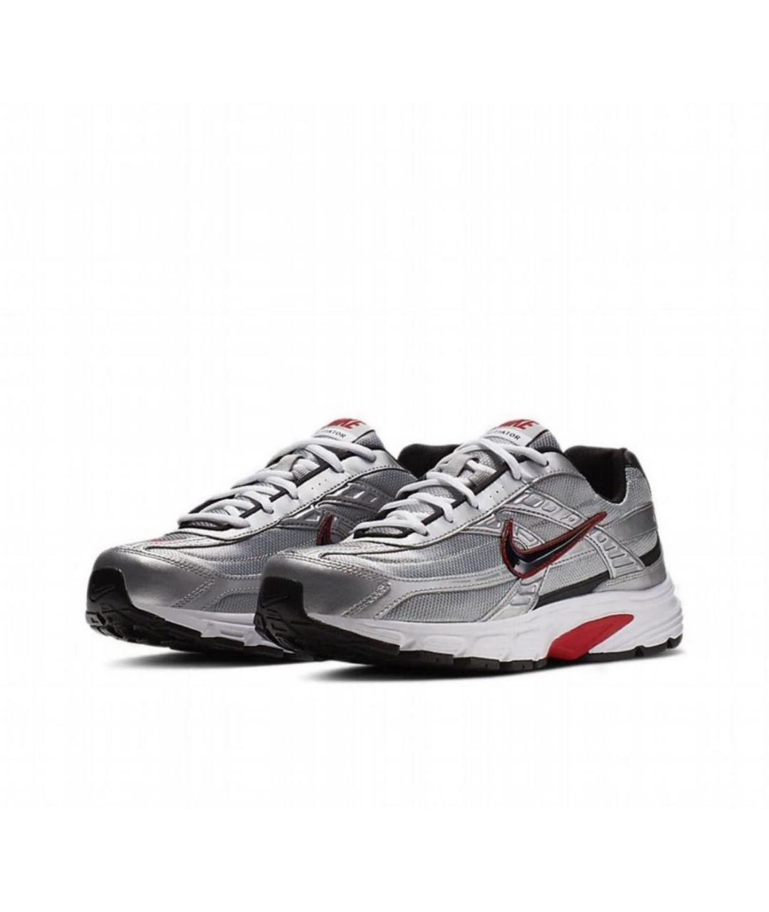NIKE Серебряные текстильные низкие кроссовки / кеды, фото 2