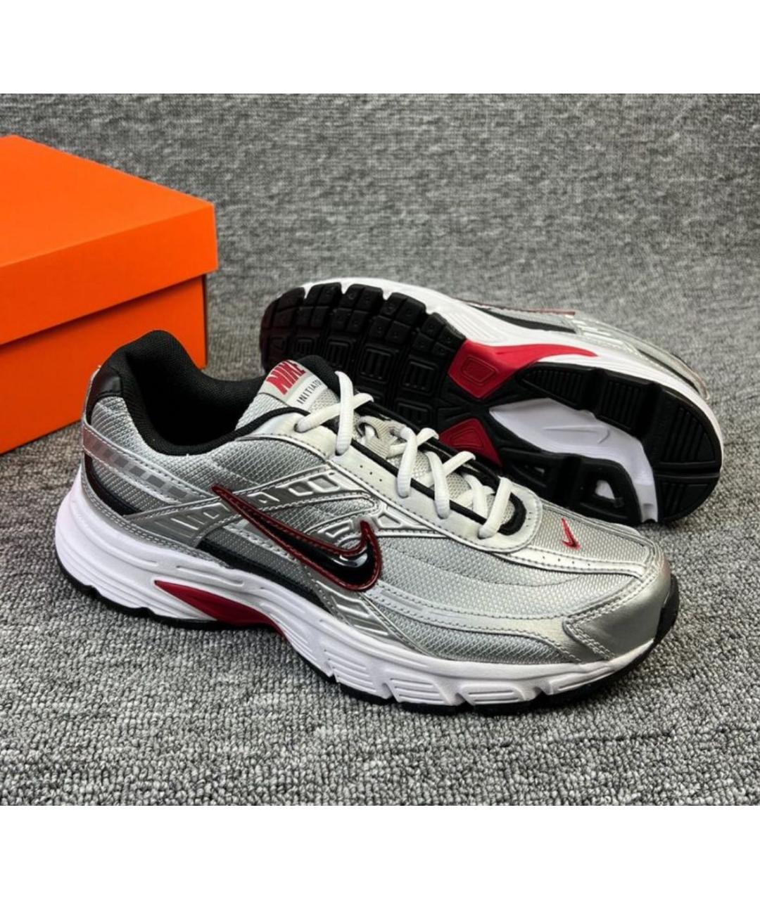 NIKE Серебряные текстильные низкие кроссовки / кеды, фото 7