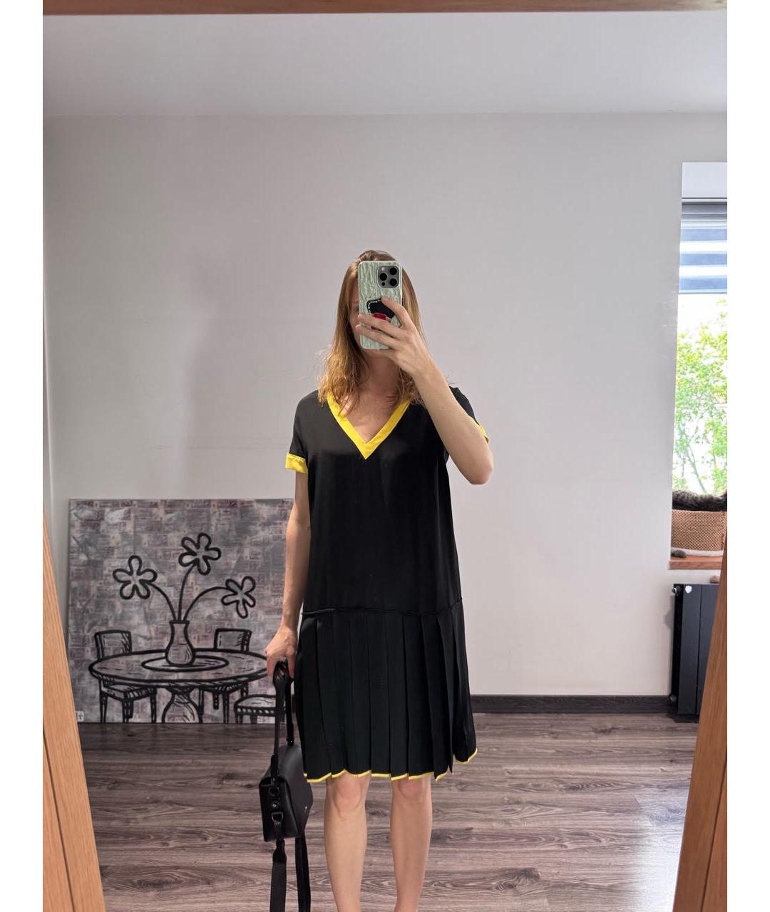 SPORTMAX Черное полиэстеровое платье, фото 6