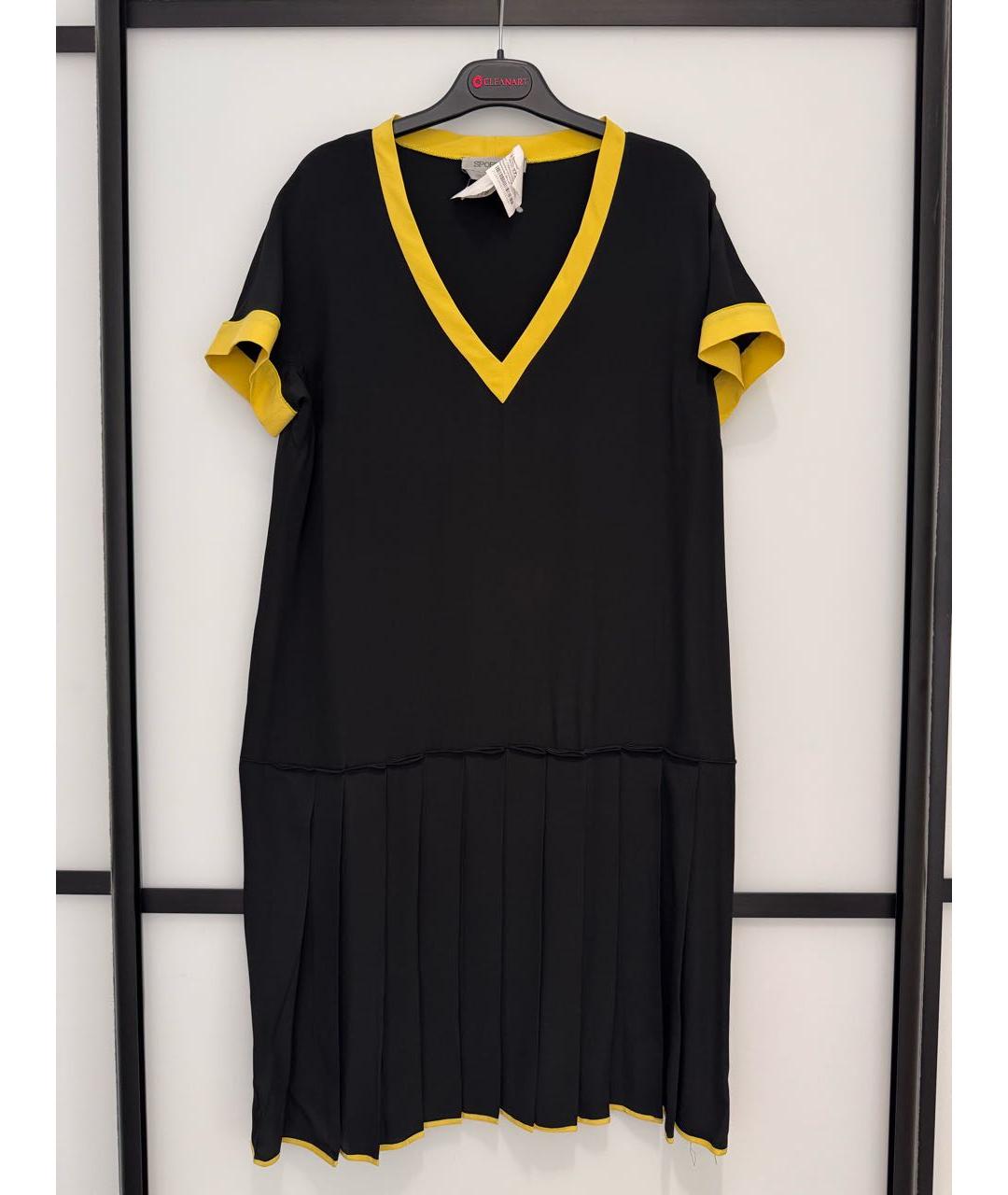 SPORTMAX Черное полиэстеровое платье, фото 7