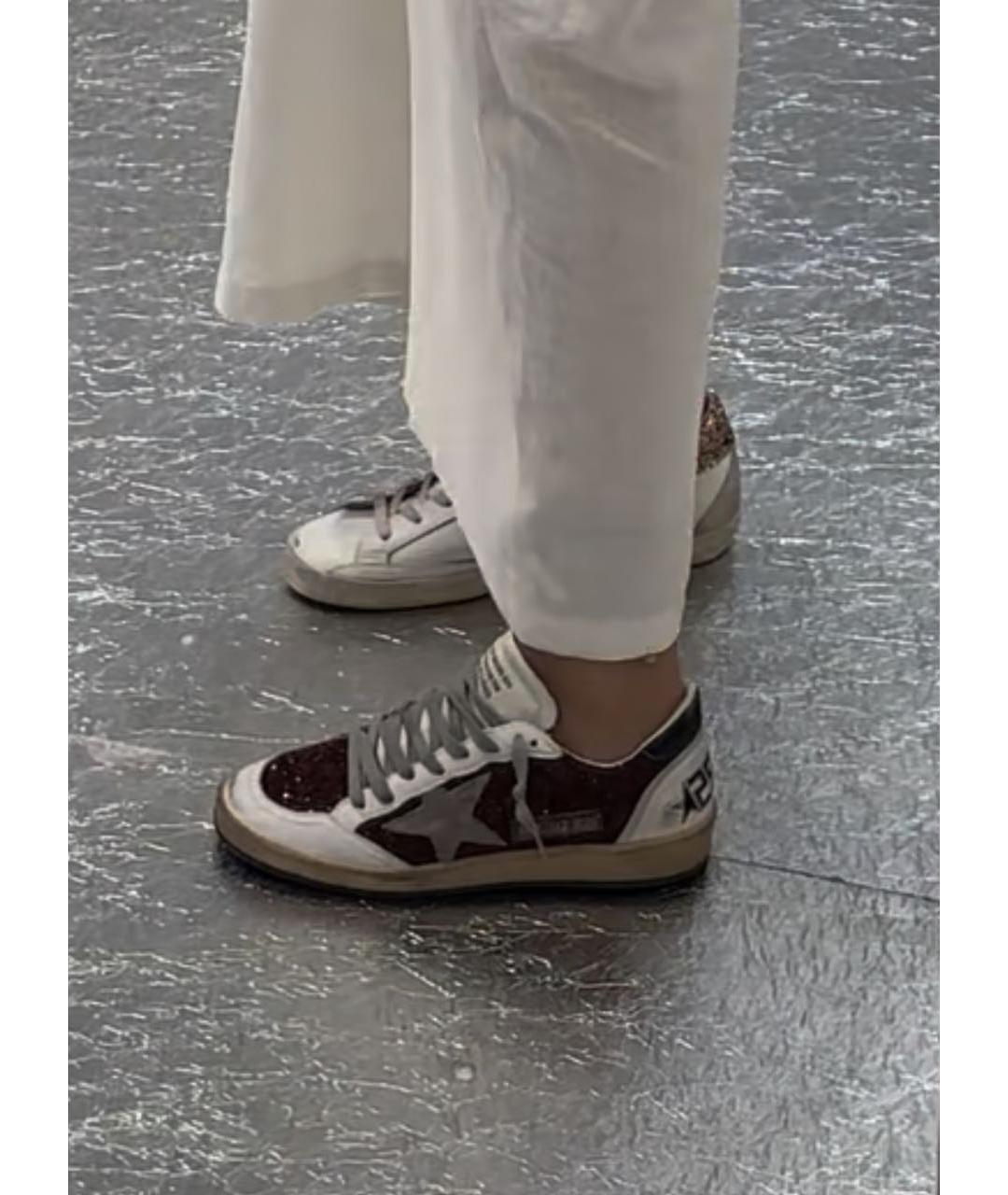 GOLDEN GOOSE DELUXE BRAND Бордовые кожаные кеды, фото 3