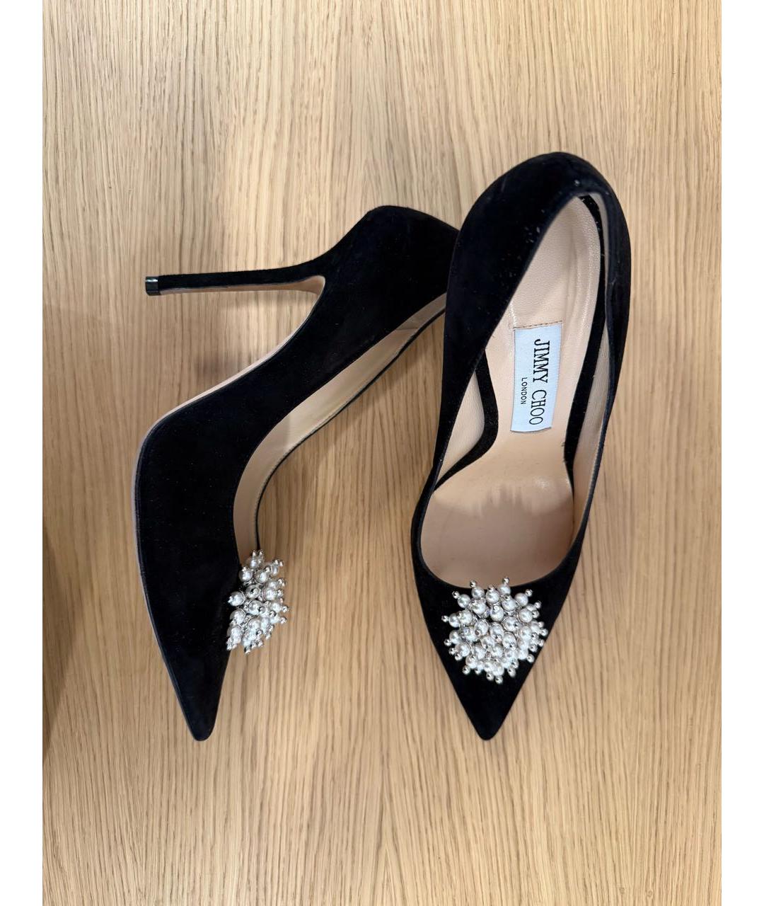 JIMMY CHOO Черные замшевые туфли, фото 5