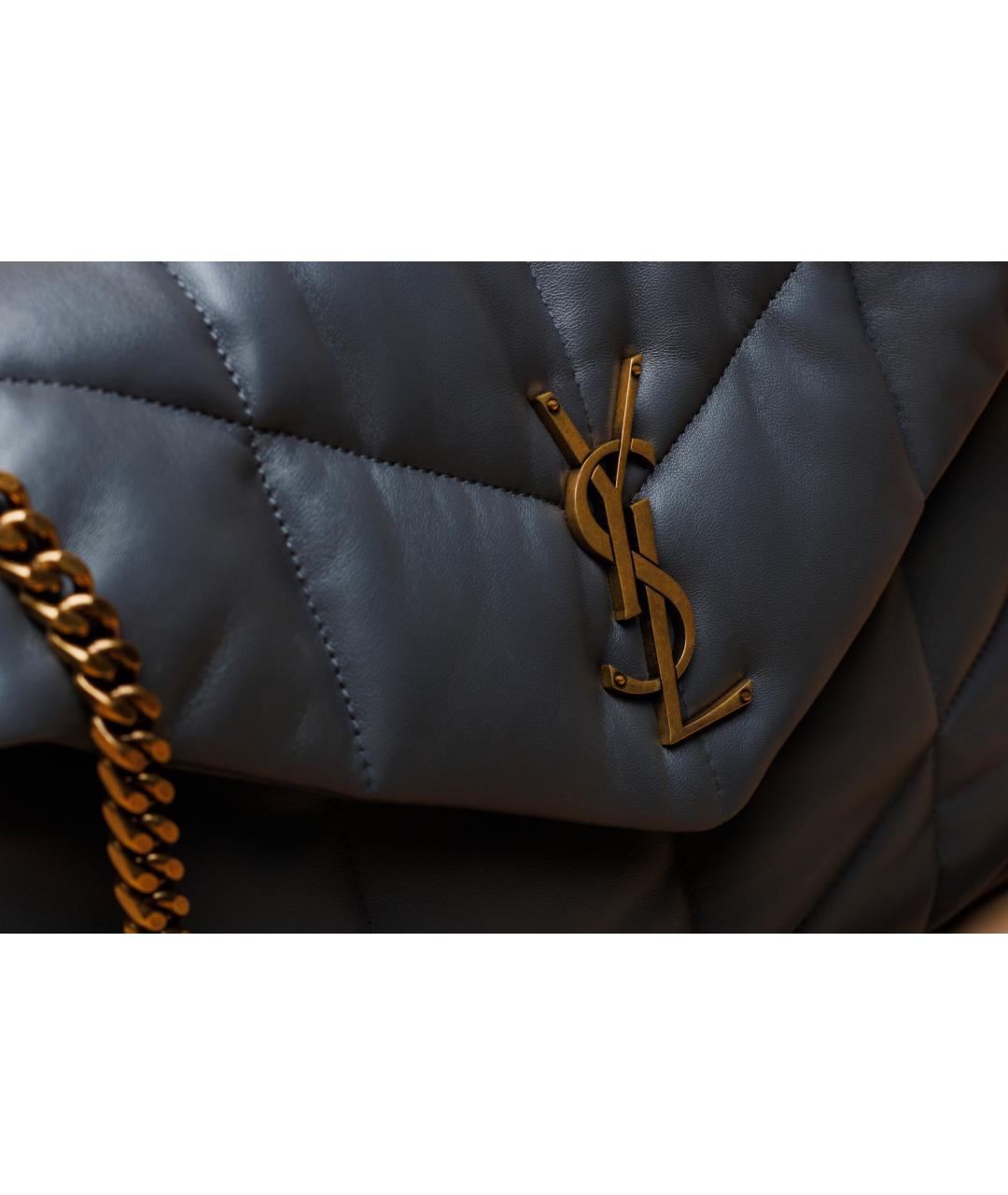 SAINT LAURENT Антрацитовая кожаная сумка через плечо, фото 8