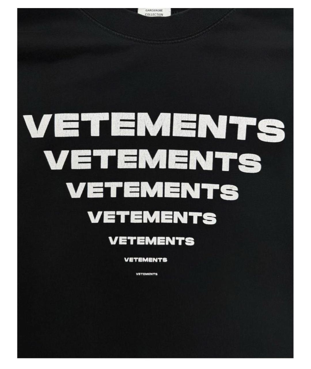 VETEMENTS Черная хлопковая футболка, фото 7