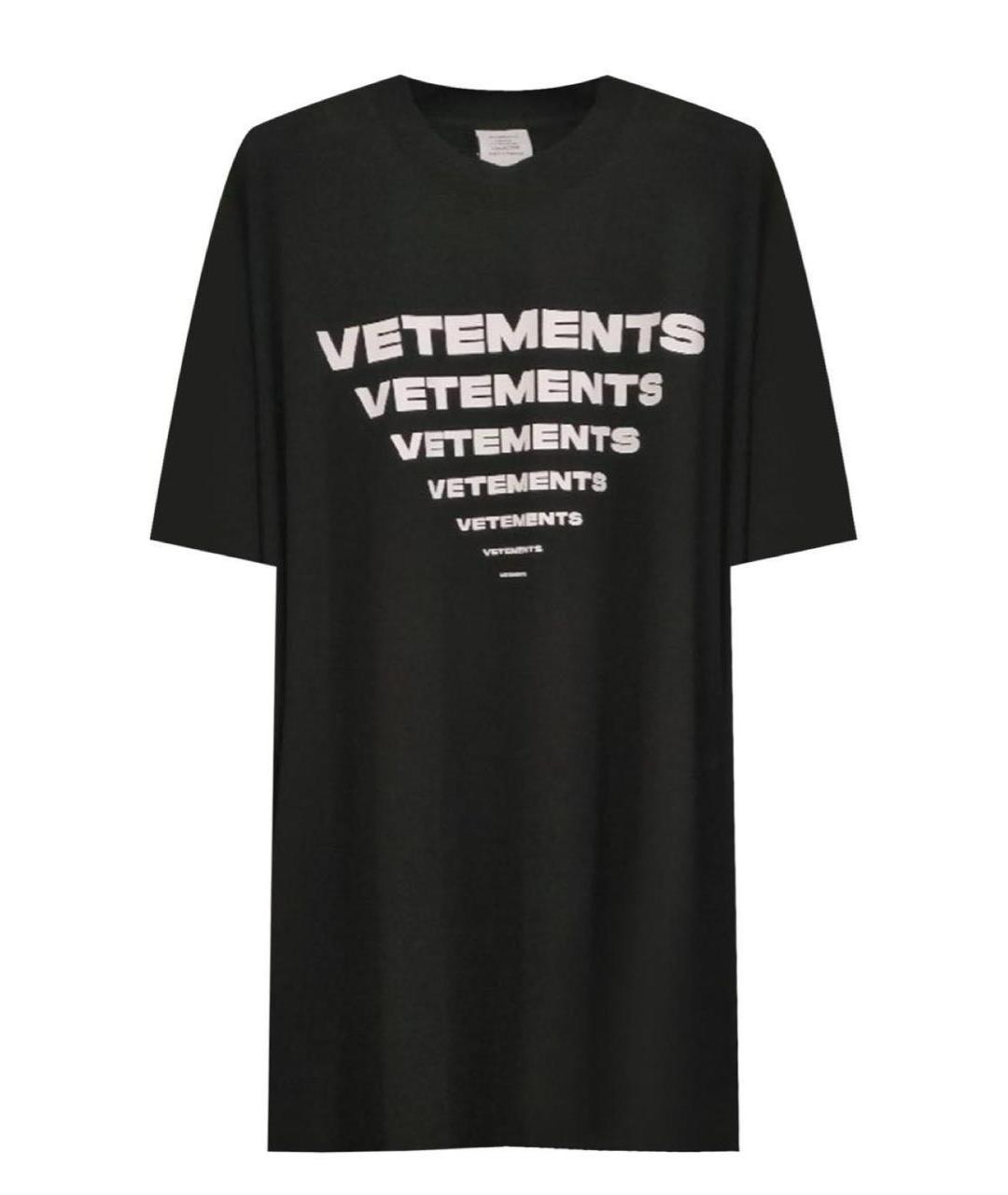 VETEMENTS Черная хлопковая футболка, фото 9