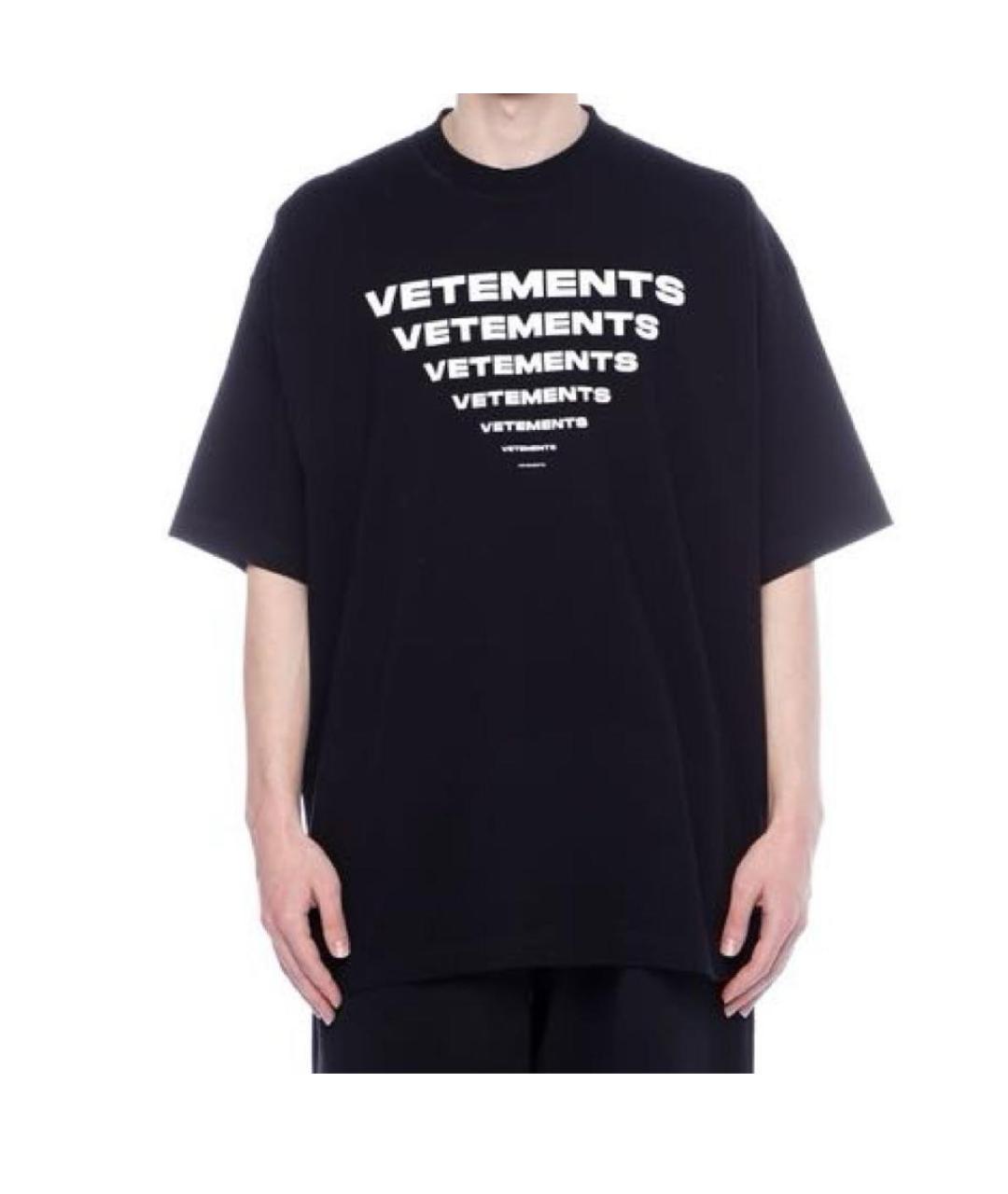 VETEMENTS Черная хлопковая футболка, фото 8