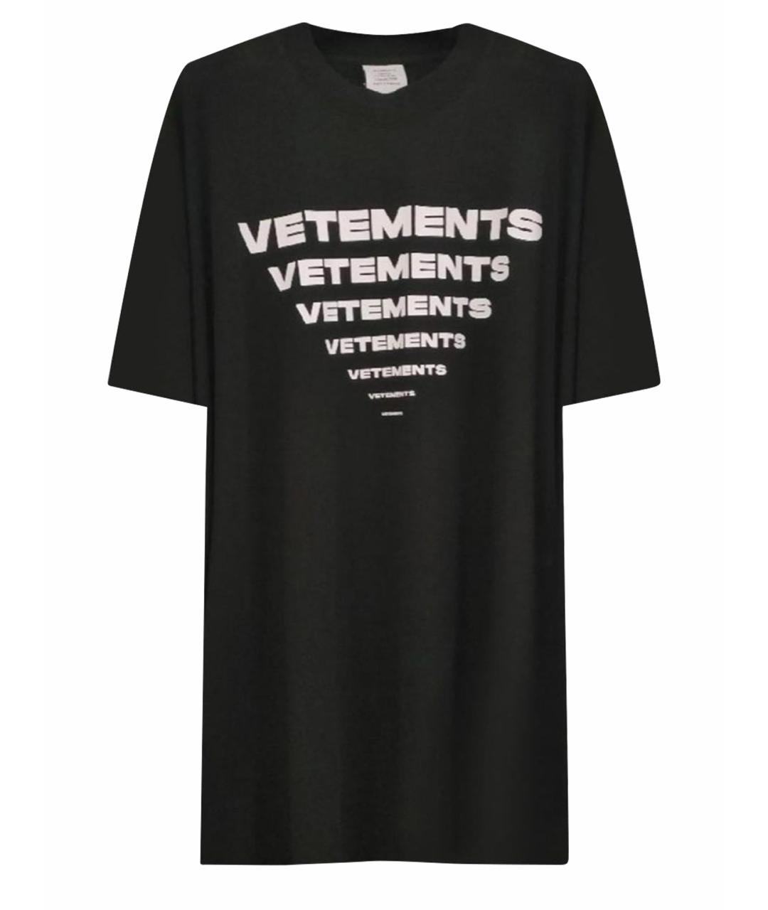 VETEMENTS Черная хлопковая футболка, фото 1