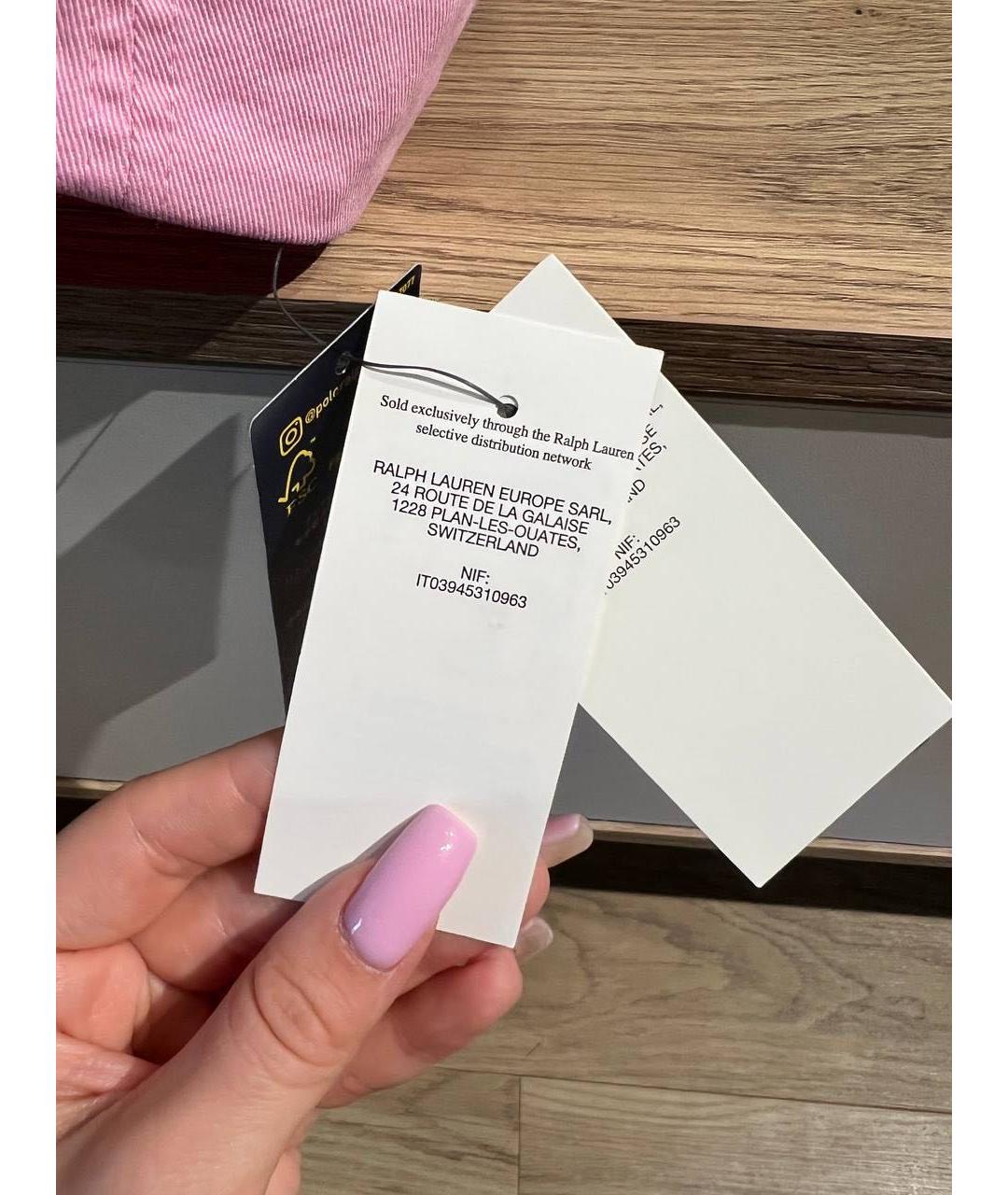 POLO RALPH LAUREN Розовая хлопковая кепка, фото 4