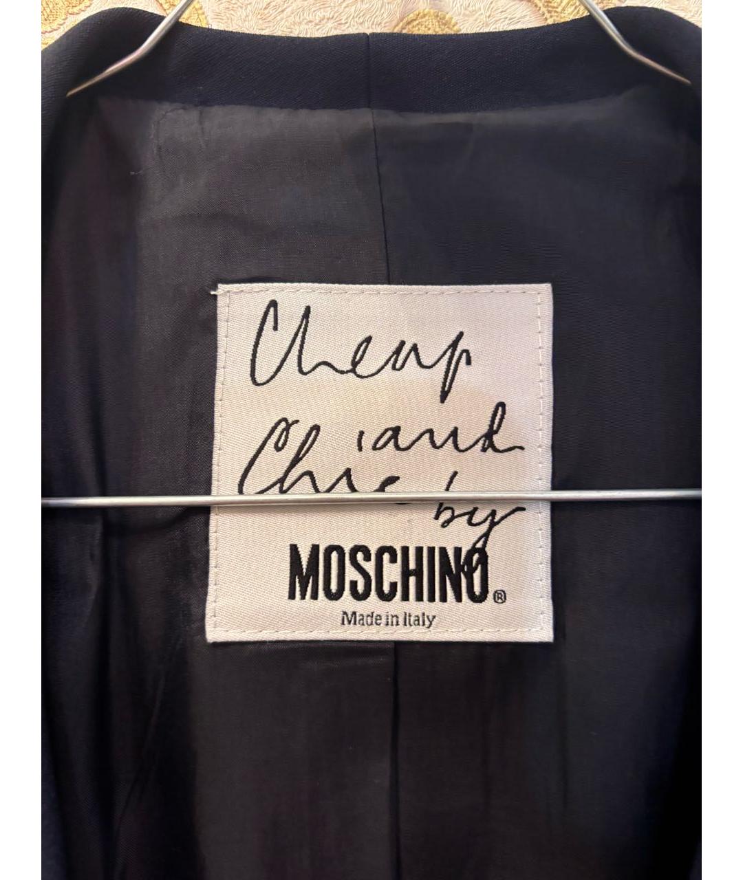 MOSCHINO Темно-синий ацетатный жакет/пиджак, фото 3