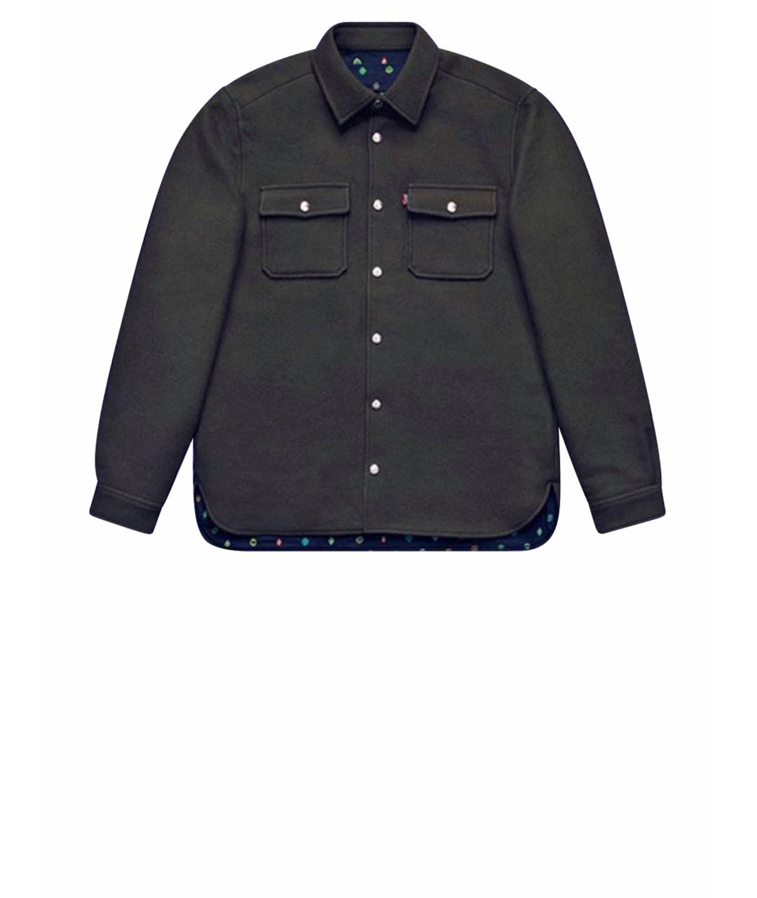 KENZO Хаки шерстяная кэжуал рубашка, фото 1