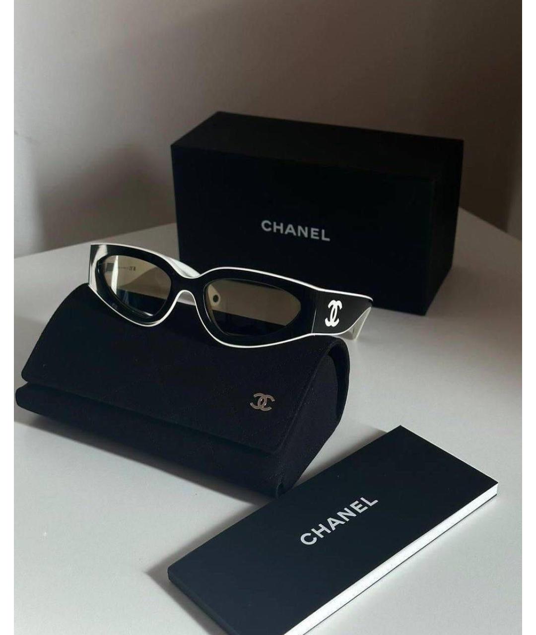 CHANEL Черные пластиковые солнцезащитные очки, фото 3