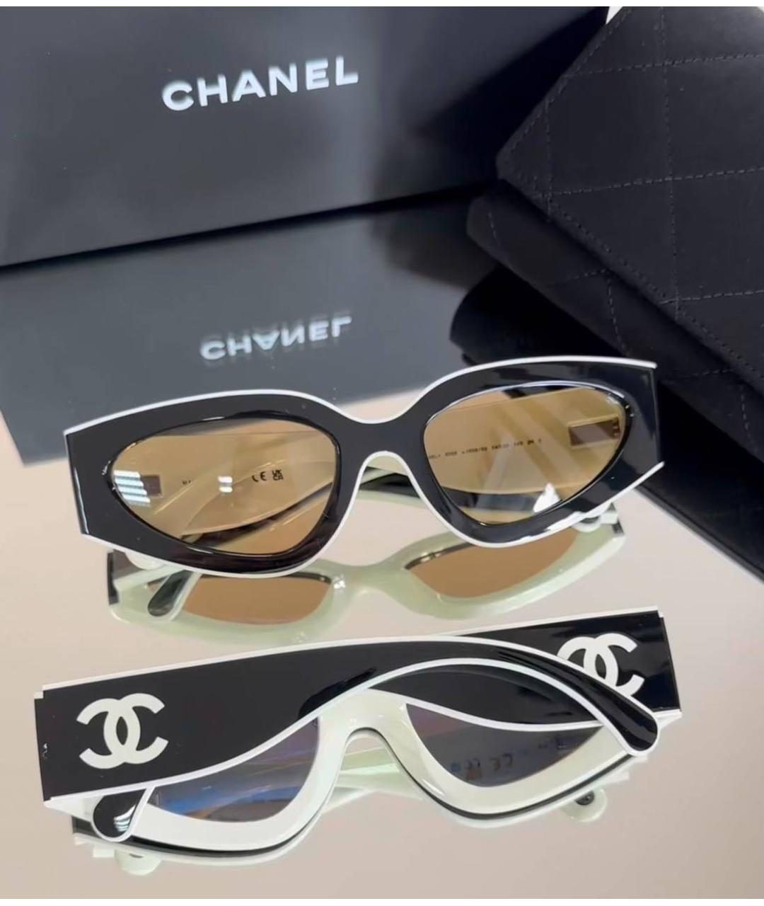 CHANEL Черные пластиковые солнцезащитные очки, фото 2