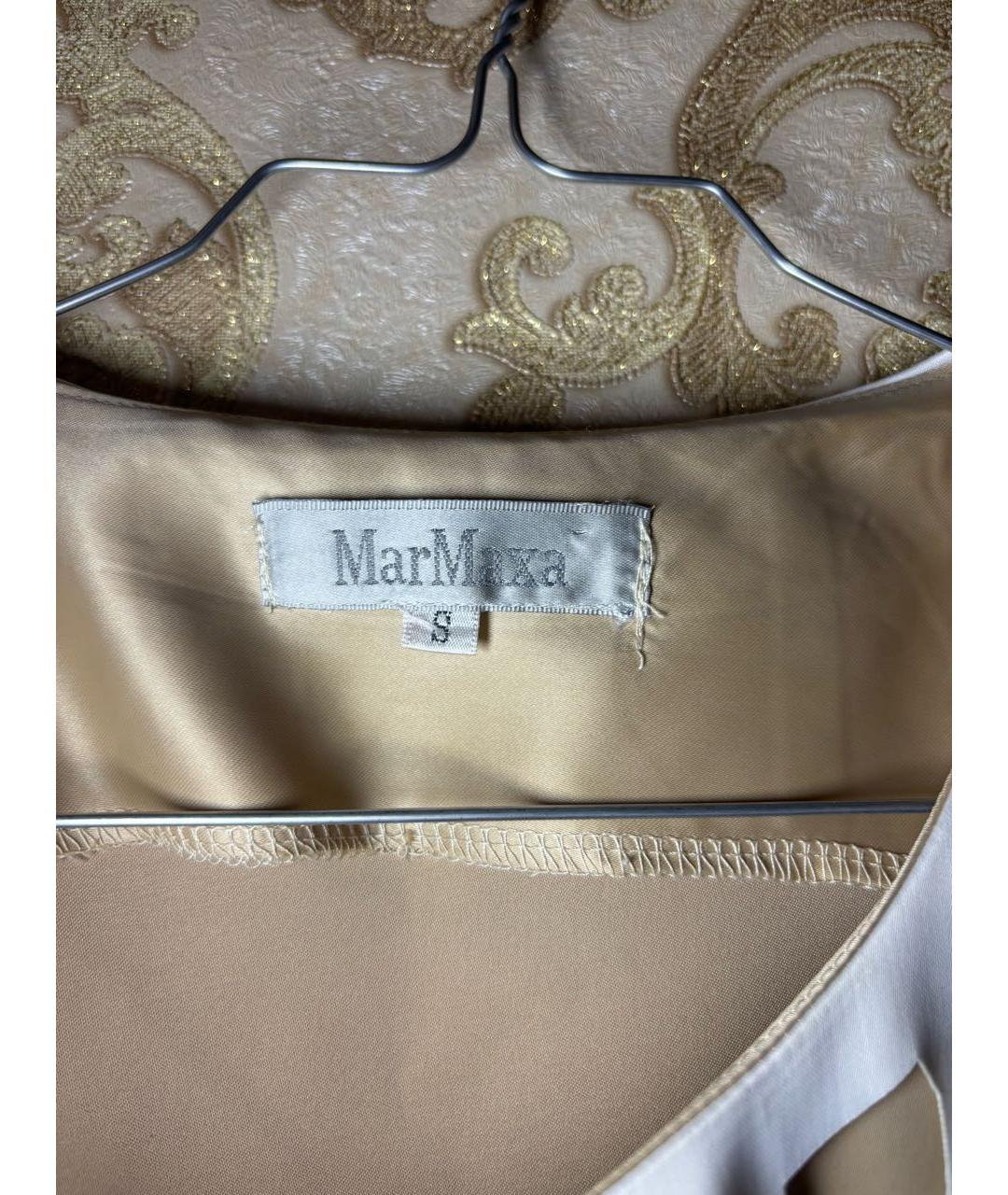 MAX MARA Бежевое хлопко-эластановое коктейльное платье, фото 3