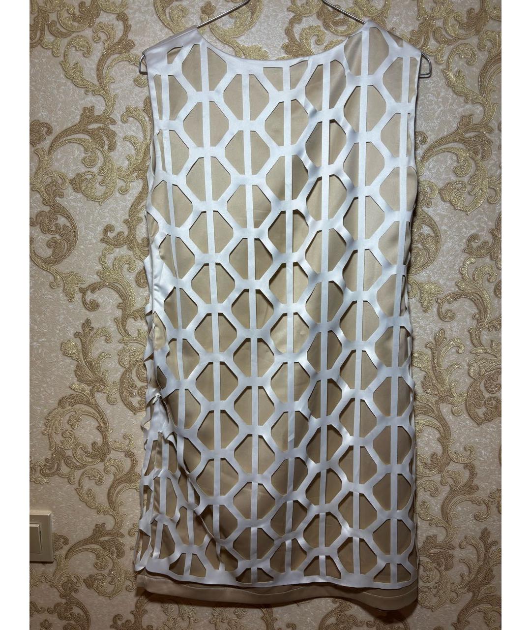MAX MARA Бежевое хлопко-эластановое коктейльное платье, фото 2