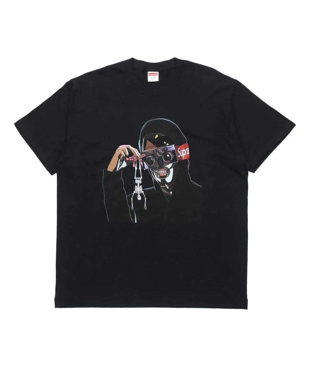 SUPREME Черная хлопковая футболка, фото 9