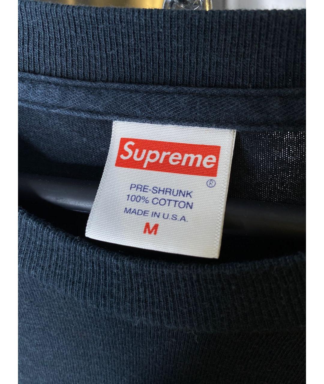 SUPREME Черная хлопковая футболка, фото 5