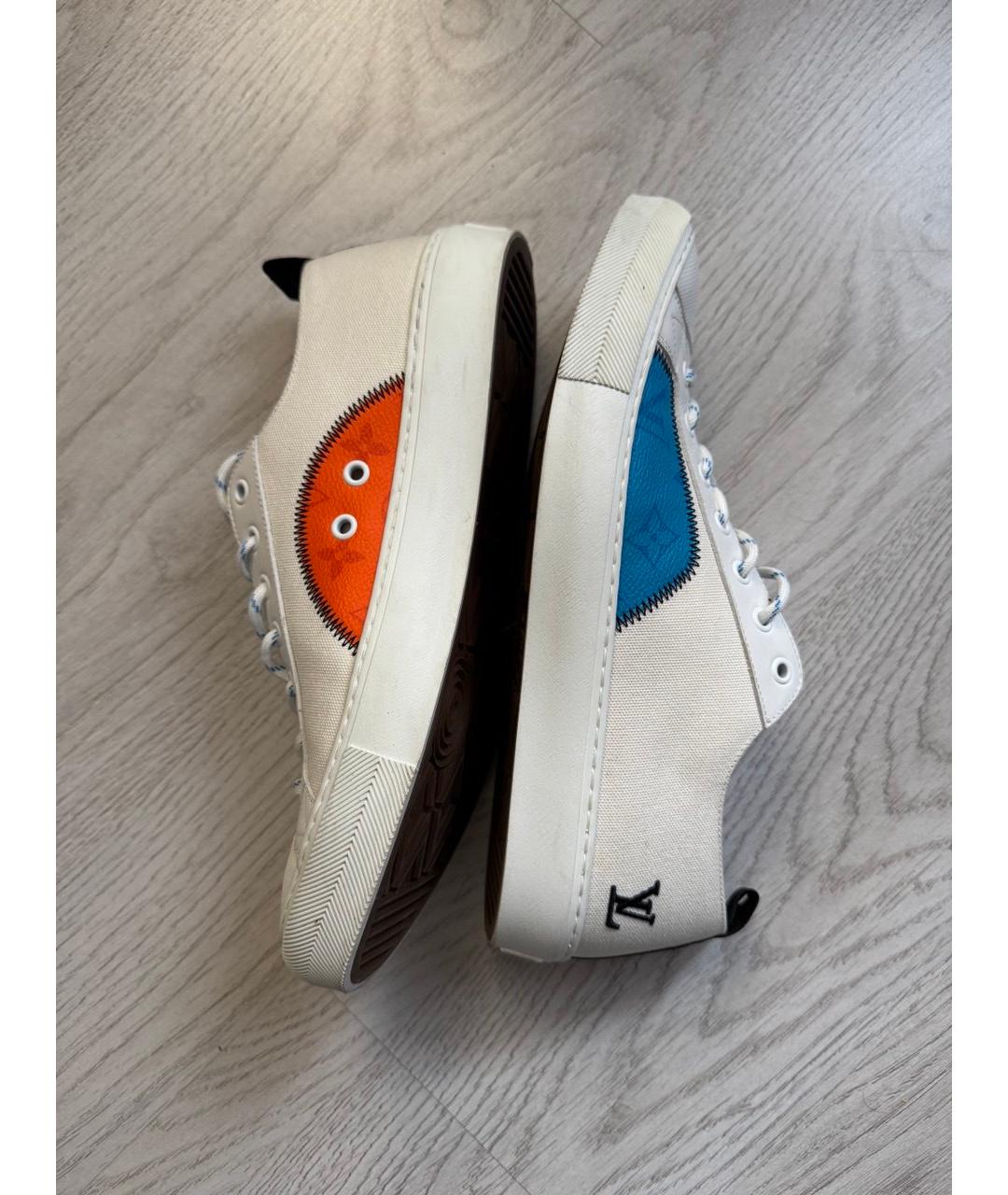 LOUIS VUITTON Белые текстильные низкие кроссовки / кеды, фото 4