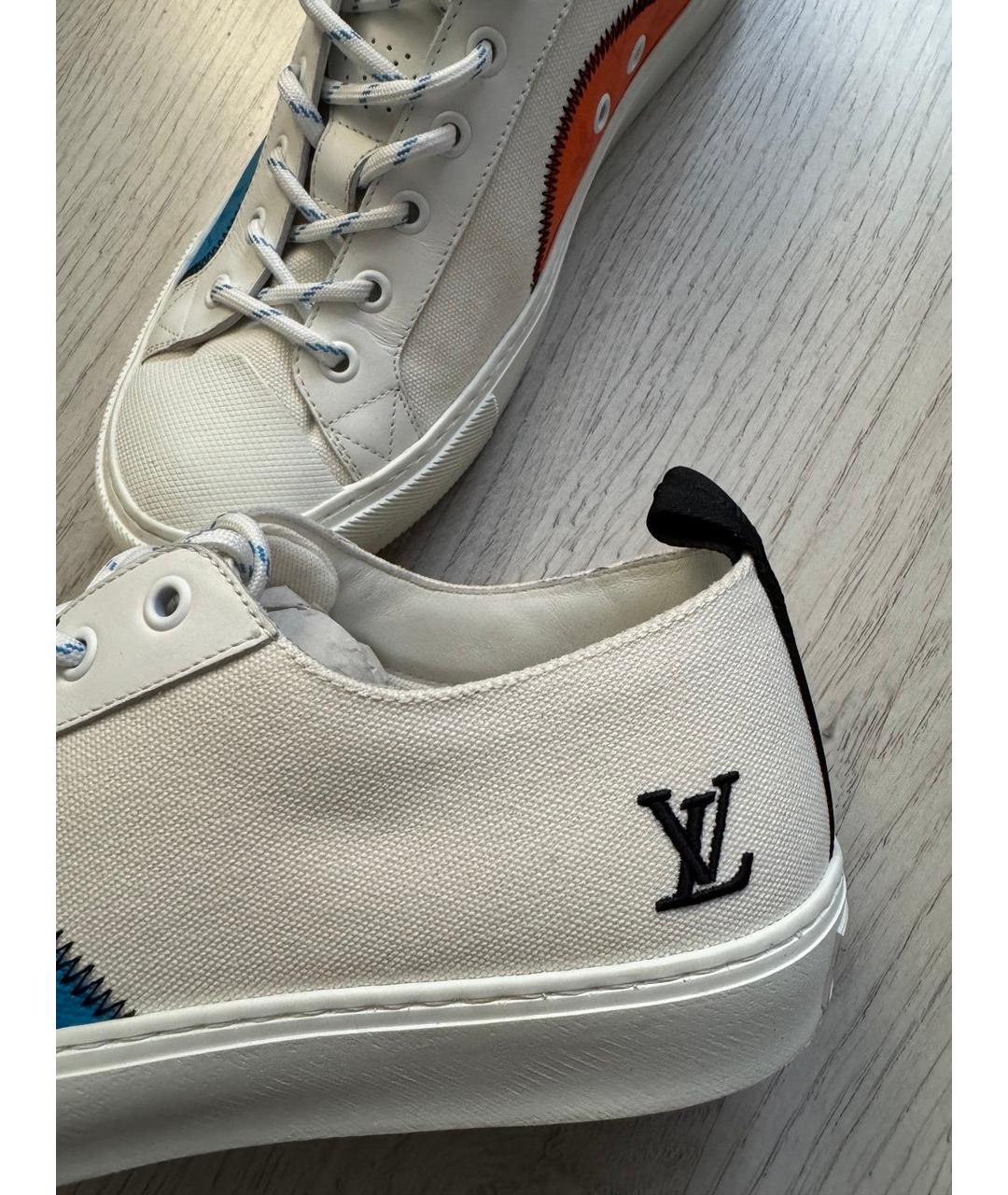 LOUIS VUITTON Белые текстильные низкие кроссовки / кеды, фото 8