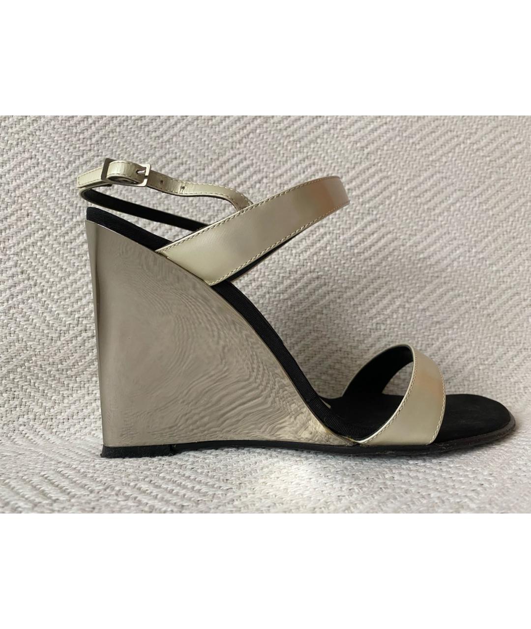 GIUSEPPE ZANOTTI DESIGN Бежевые кожаные босоножки, фото 7