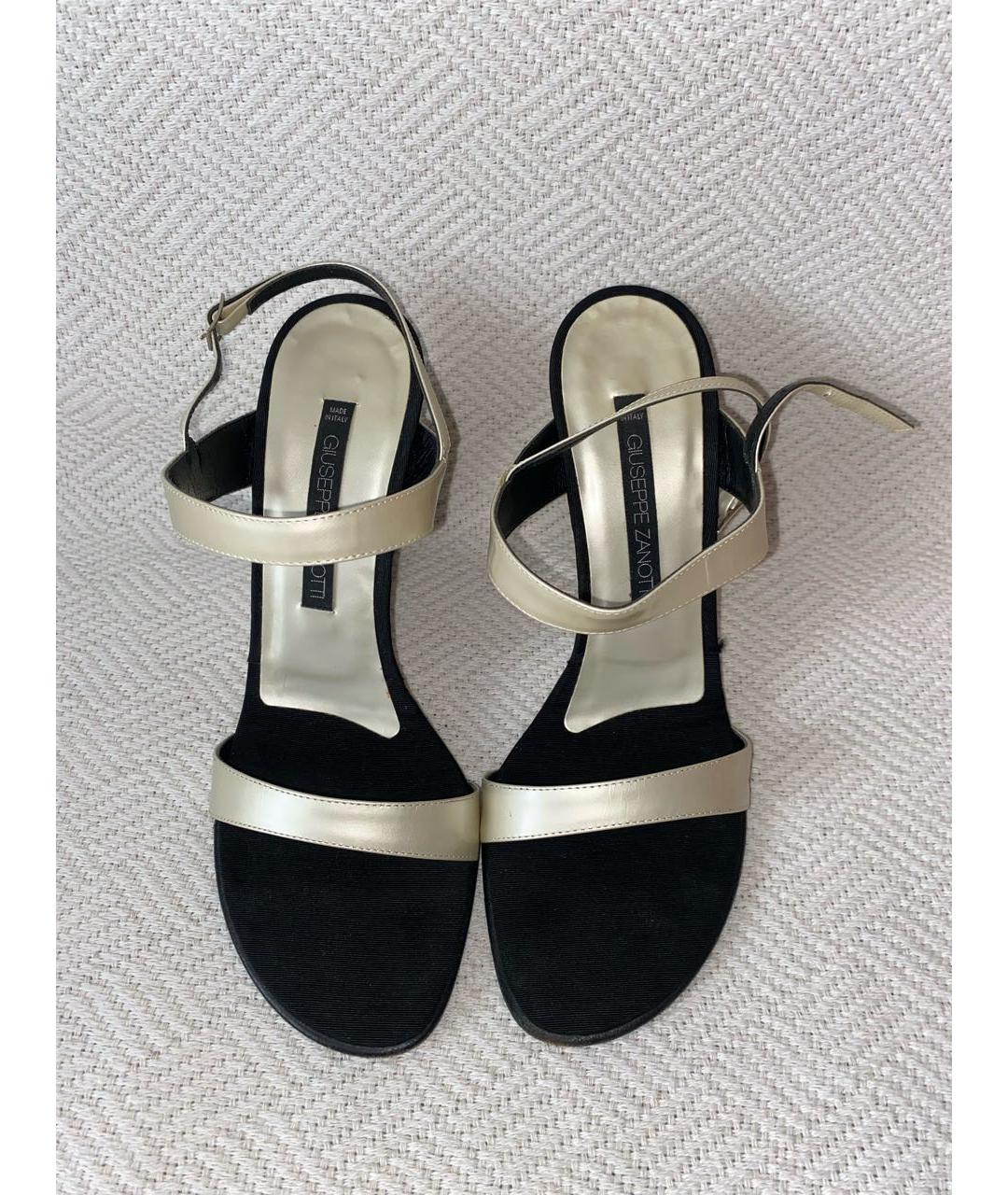 GIUSEPPE ZANOTTI DESIGN Бежевые кожаные босоножки, фото 2
