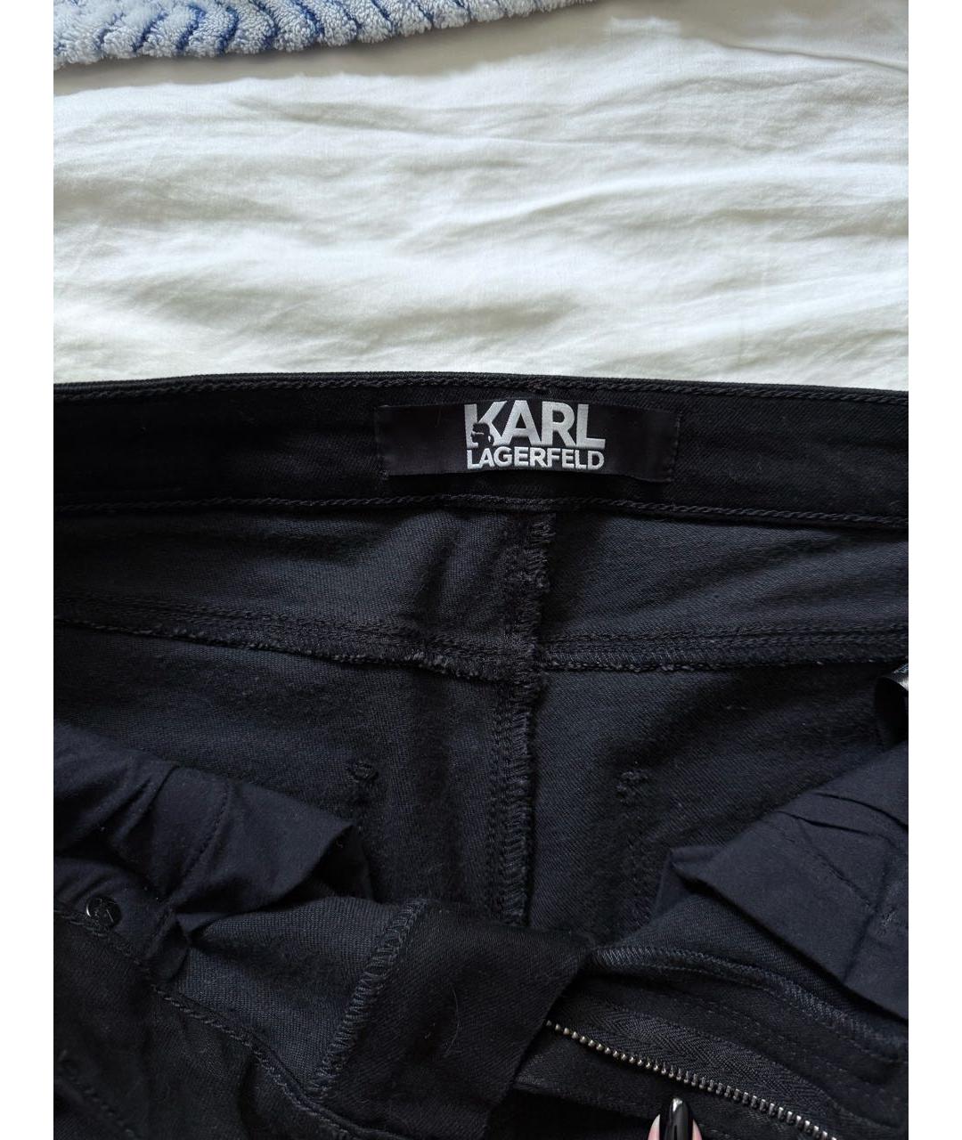 KARL LAGERFELD Черные хлопко-эластановые джинсы слим, фото 3