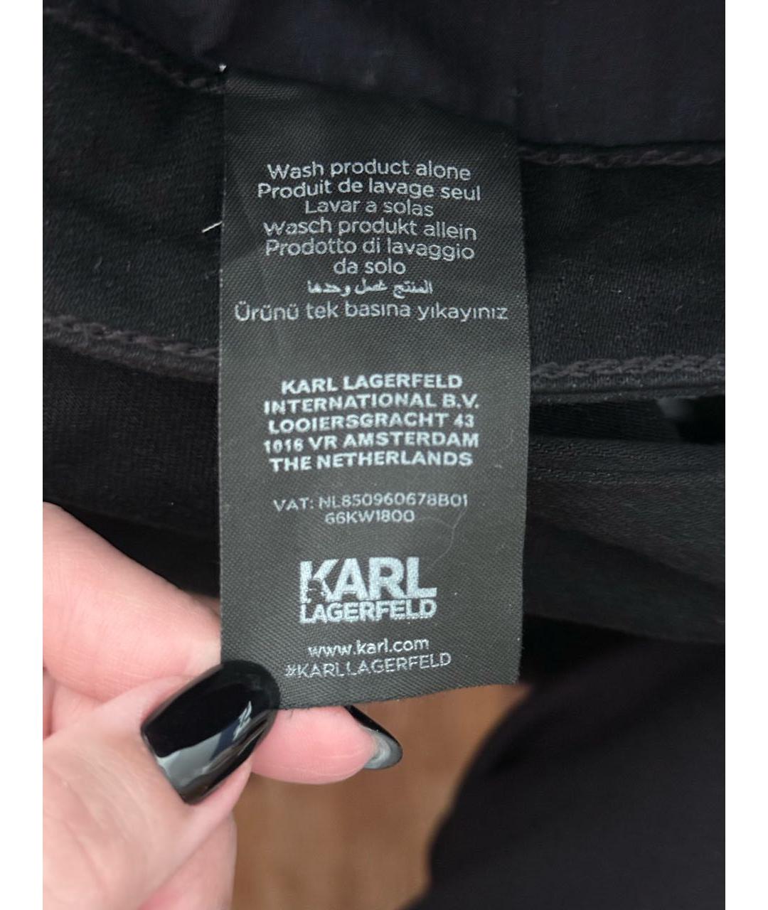 KARL LAGERFELD Черные хлопко-эластановые джинсы слим, фото 5