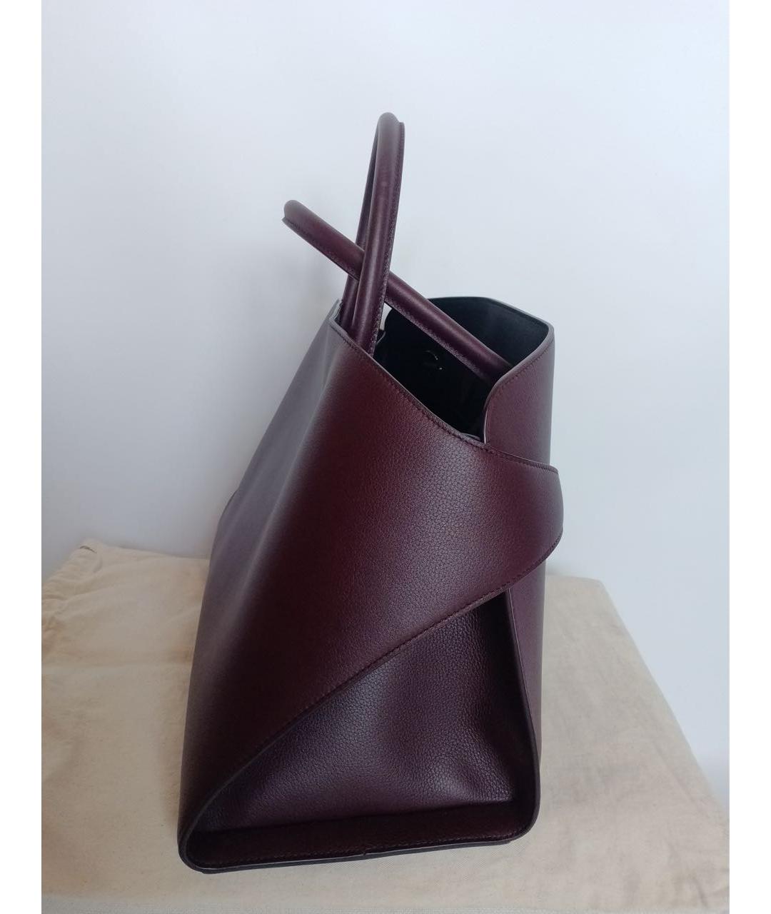 FERRAGAMO Бордовая кожаная сумка тоут, фото 3