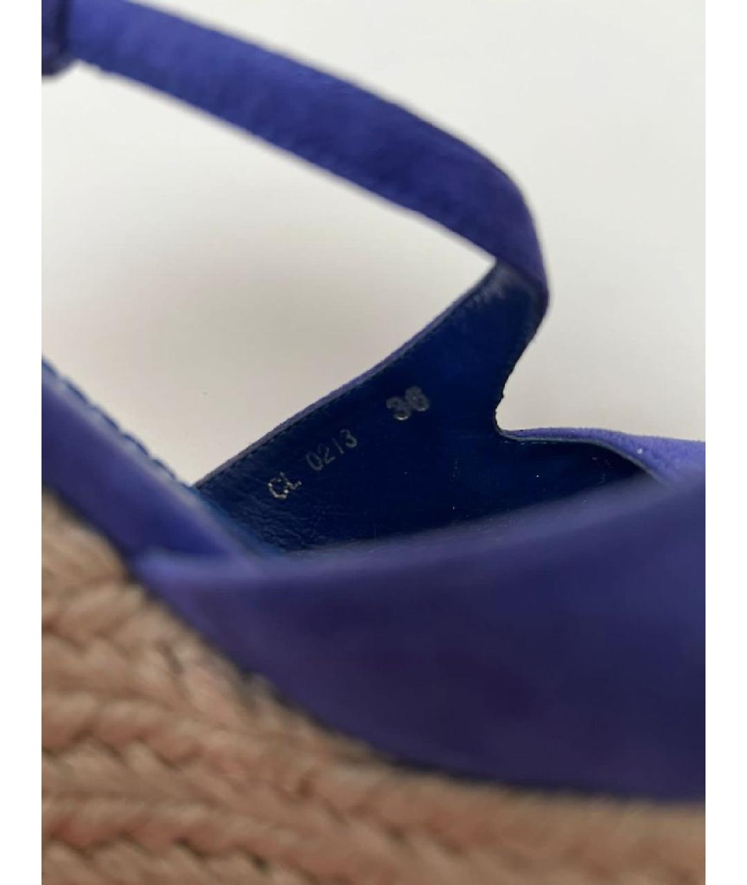 CHRISTIAN DIOR Синие кожаные босоножки, фото 8