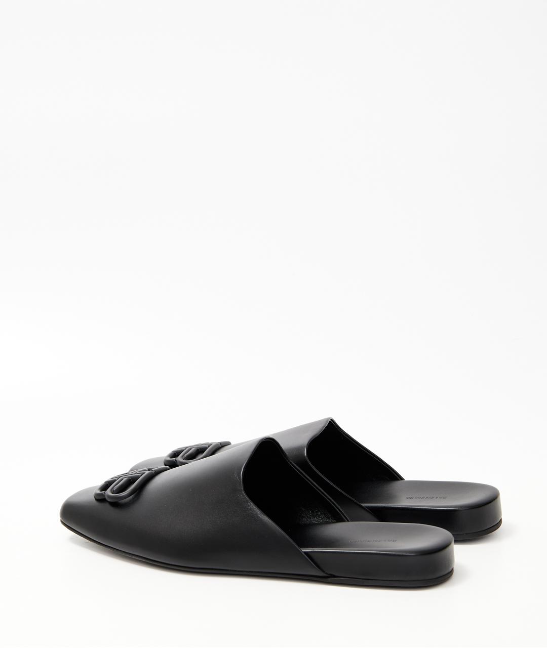 BALENCIAGA Черные кожаные мюли, фото 3