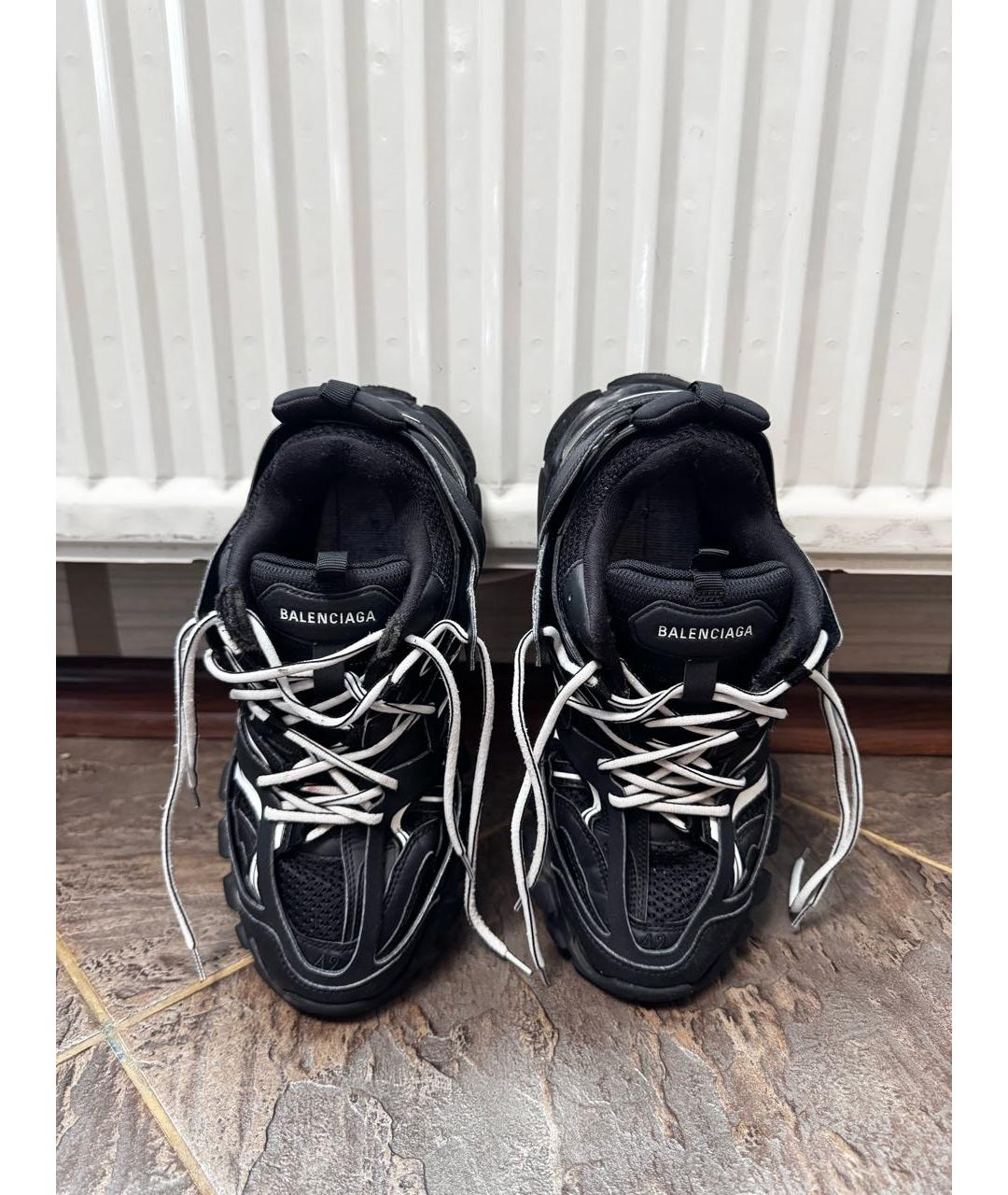 BALENCIAGA Черные кожаные низкие кроссовки / кеды, фото 2