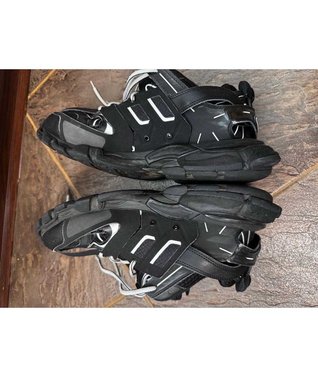 BALENCIAGA Черные кожаные низкие кроссовки / кеды, фото 3