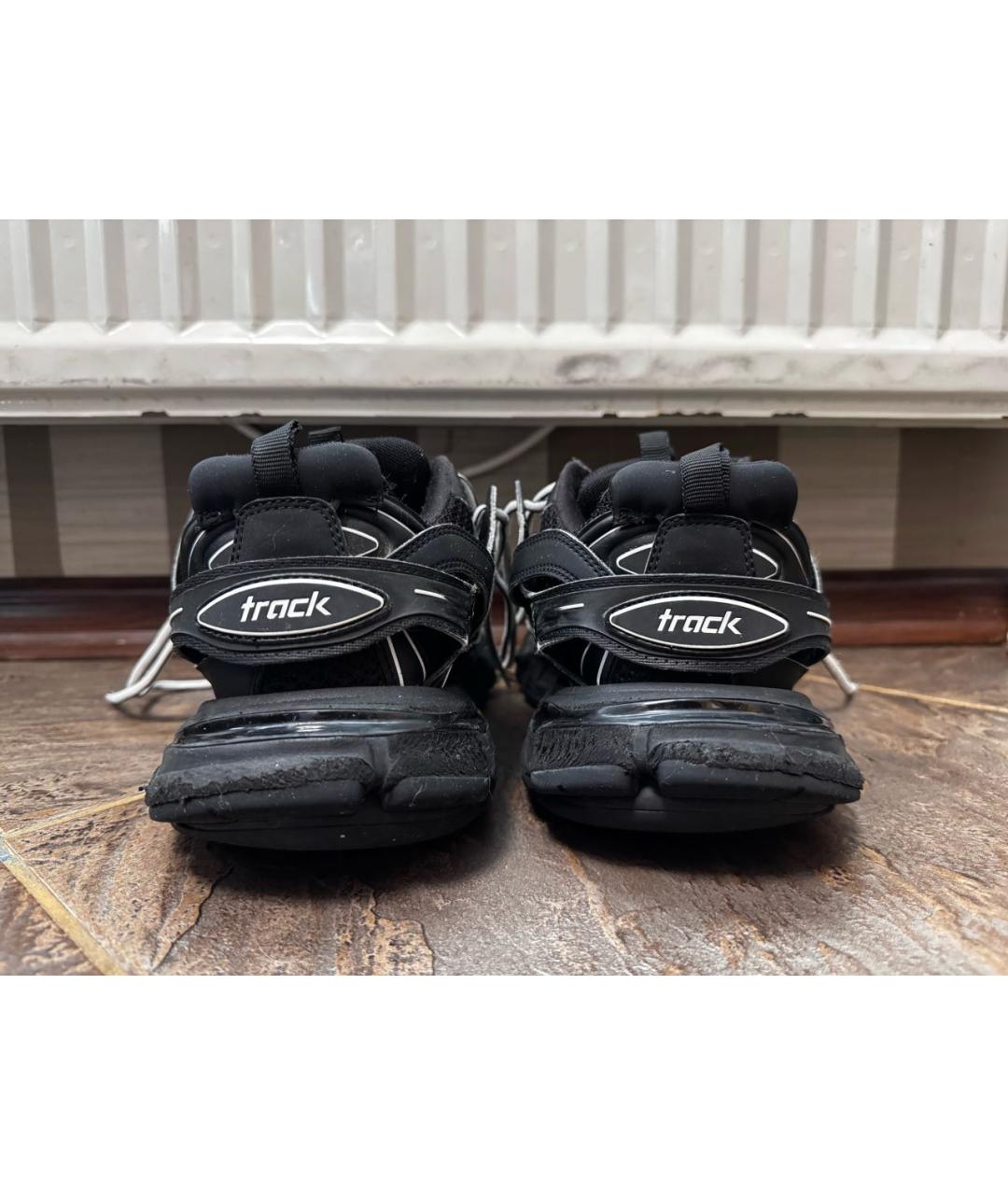 BALENCIAGA Черные кожаные низкие кроссовки / кеды, фото 4