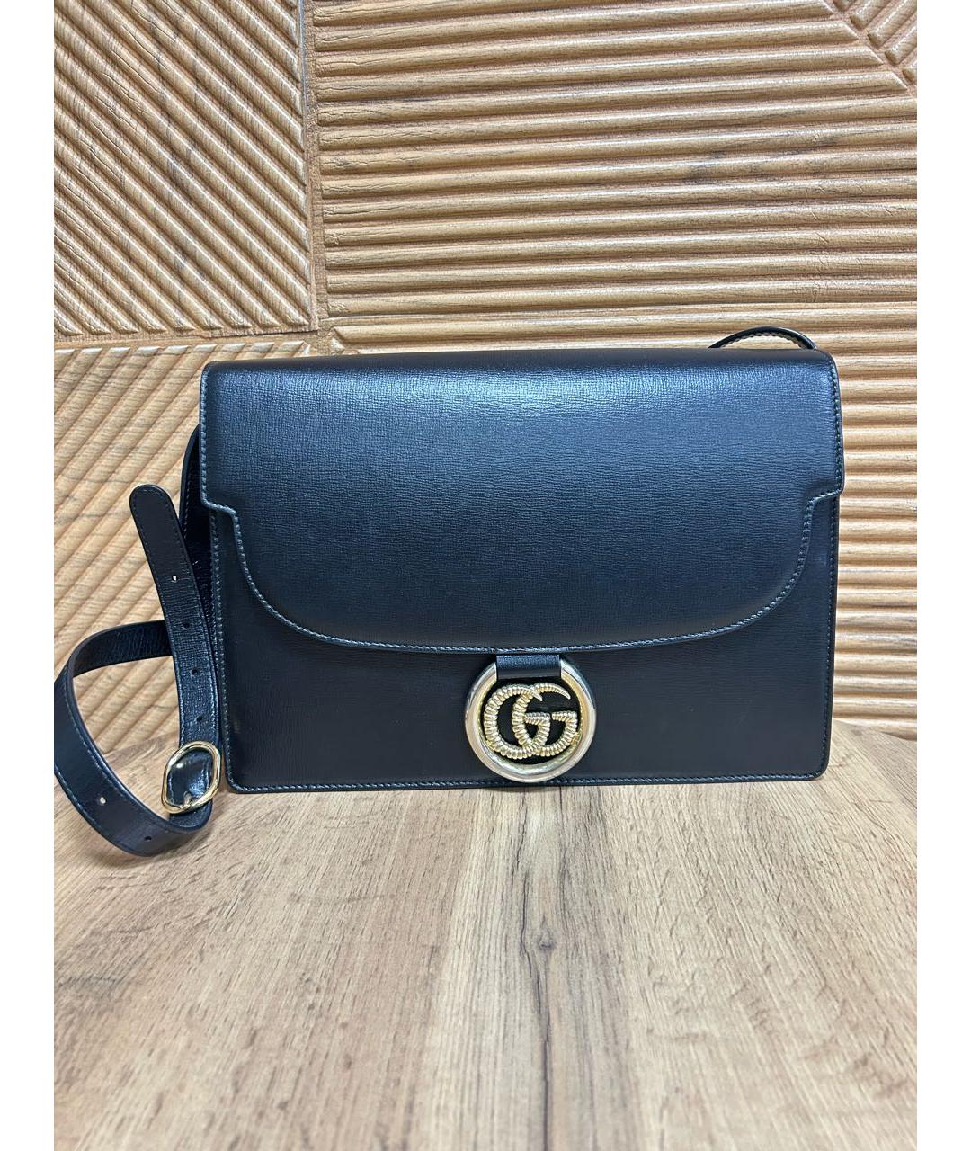 GUCCI Черная кожаная сумка через плечо, фото 2