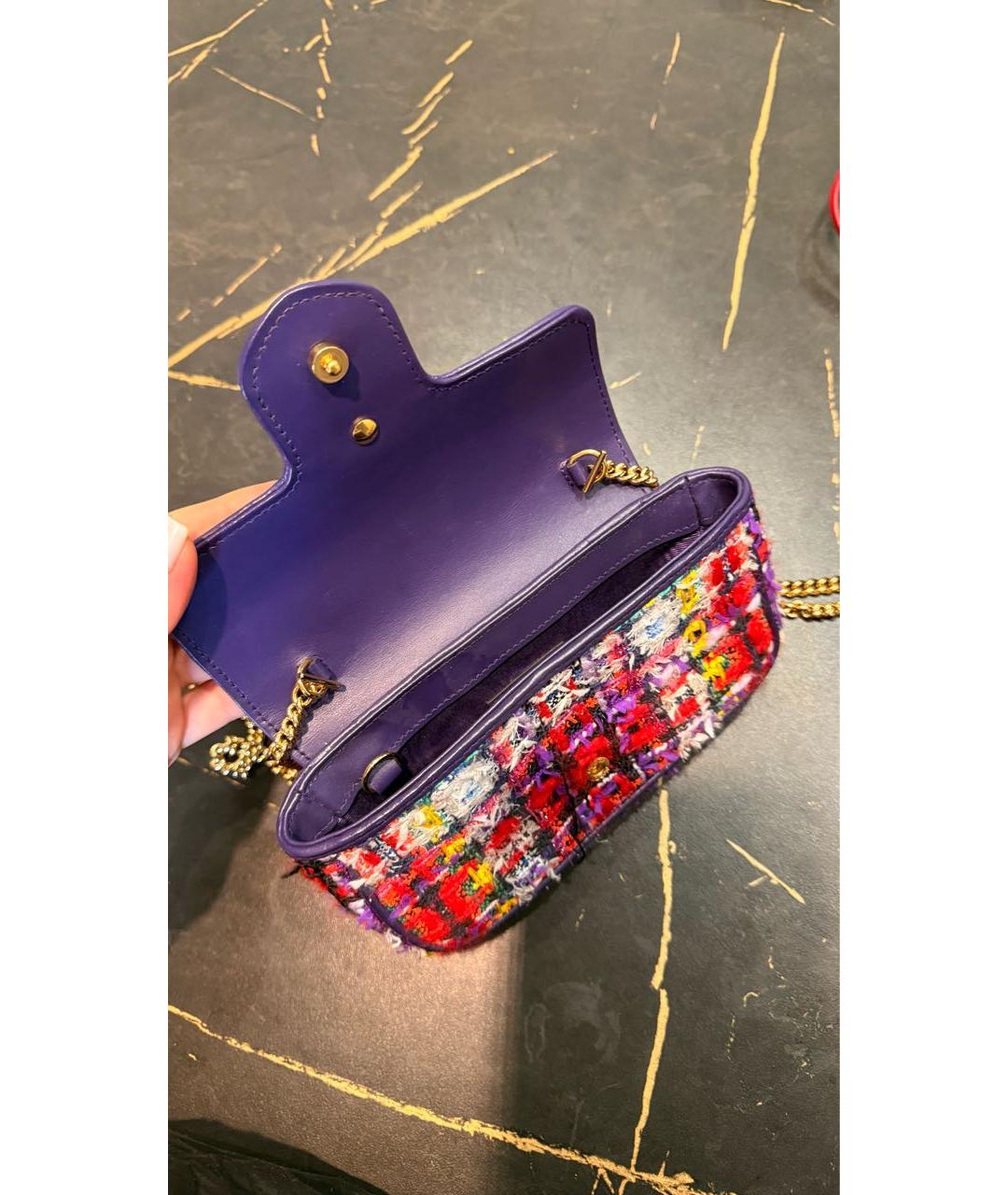 GUCCI Мульти твидовая сумка через плечо, фото 8