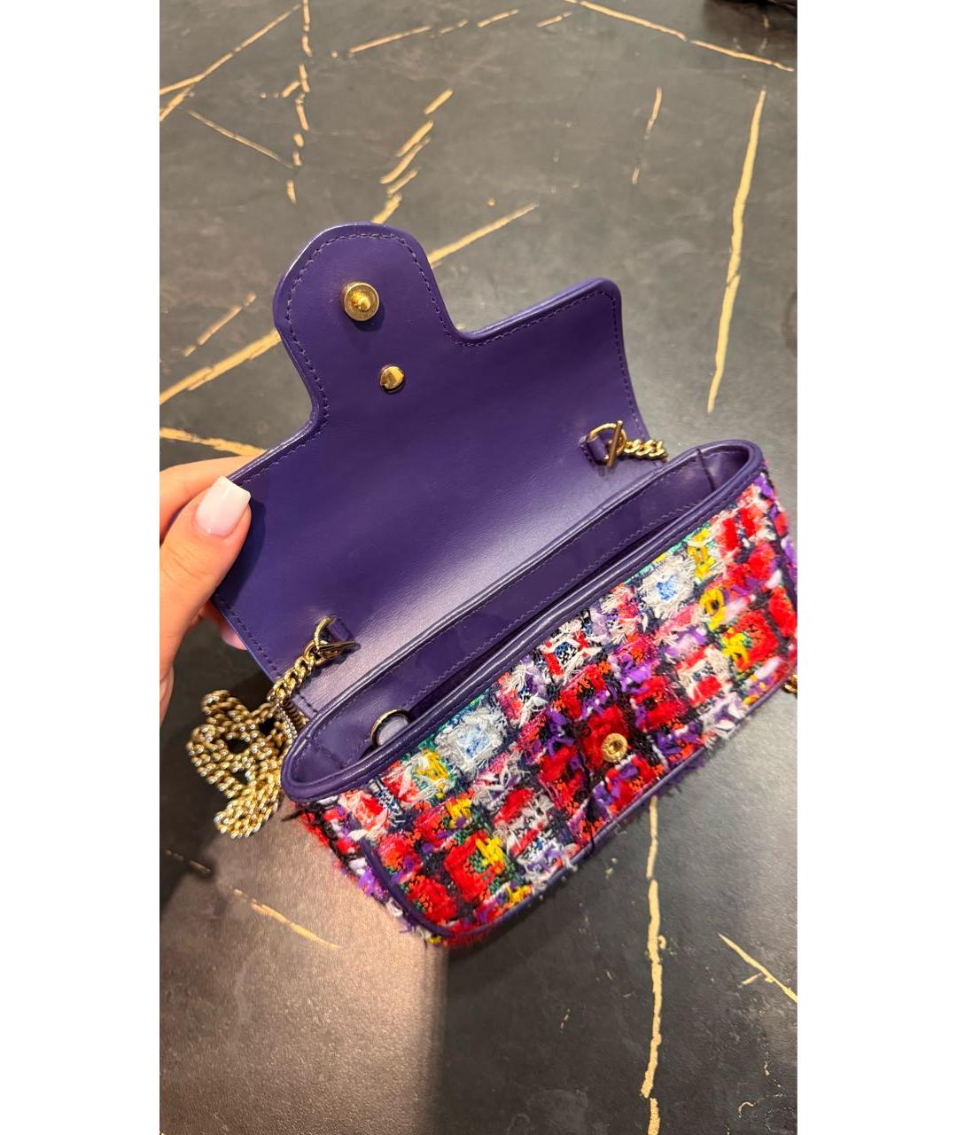 GUCCI Мульти твидовая сумка через плечо, фото 6
