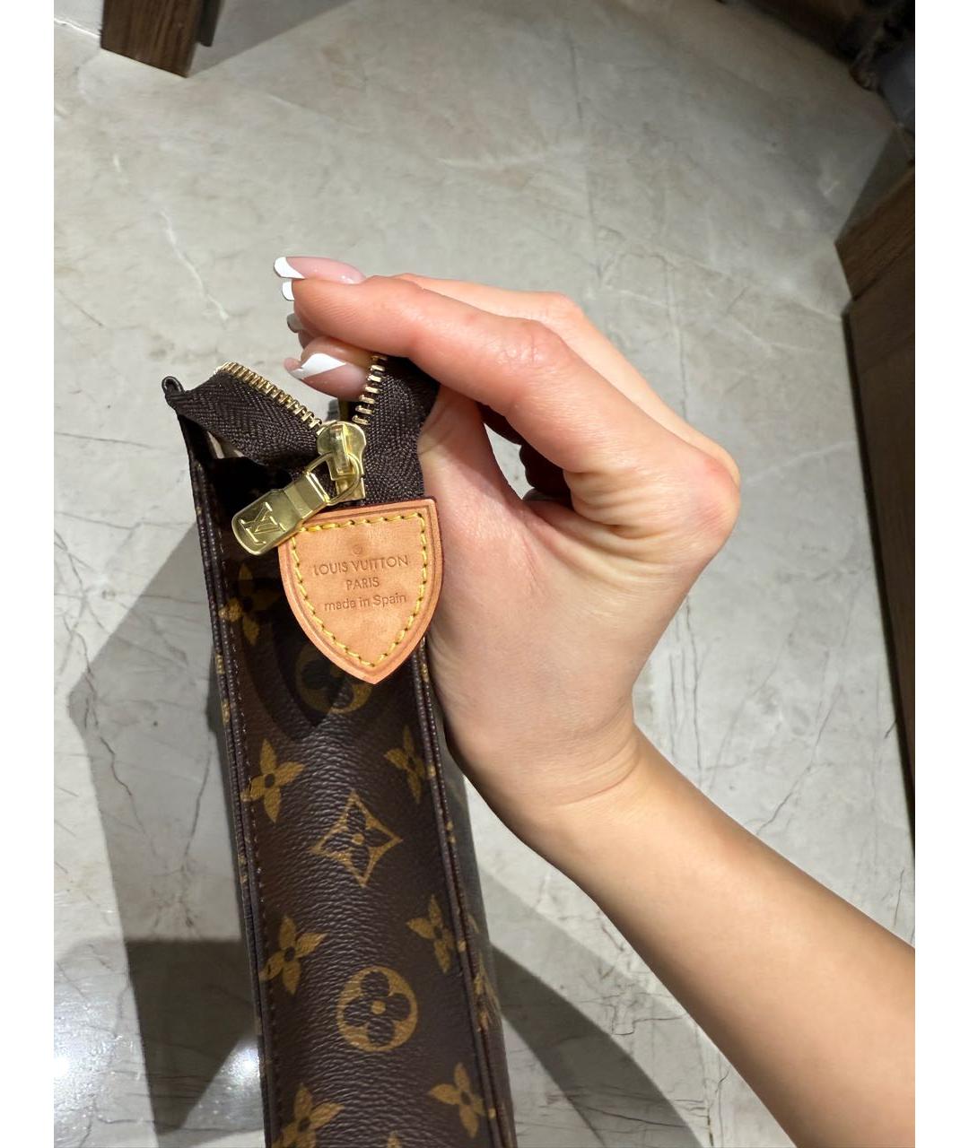 LOUIS VUITTON Коричневая косметичка, фото 4