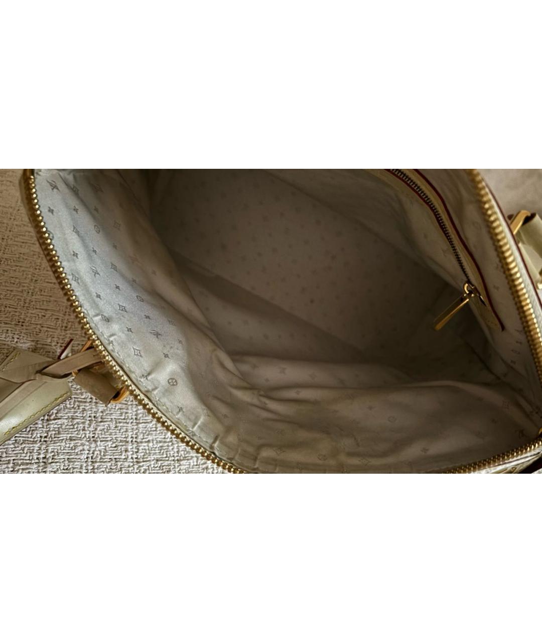 LOUIS VUITTON Белая кожаная сумка с короткими ручками, фото 7