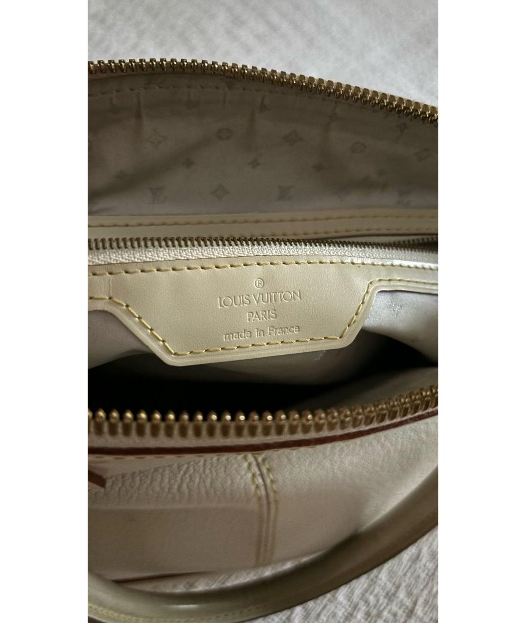 LOUIS VUITTON Белая кожаная сумка с короткими ручками, фото 8