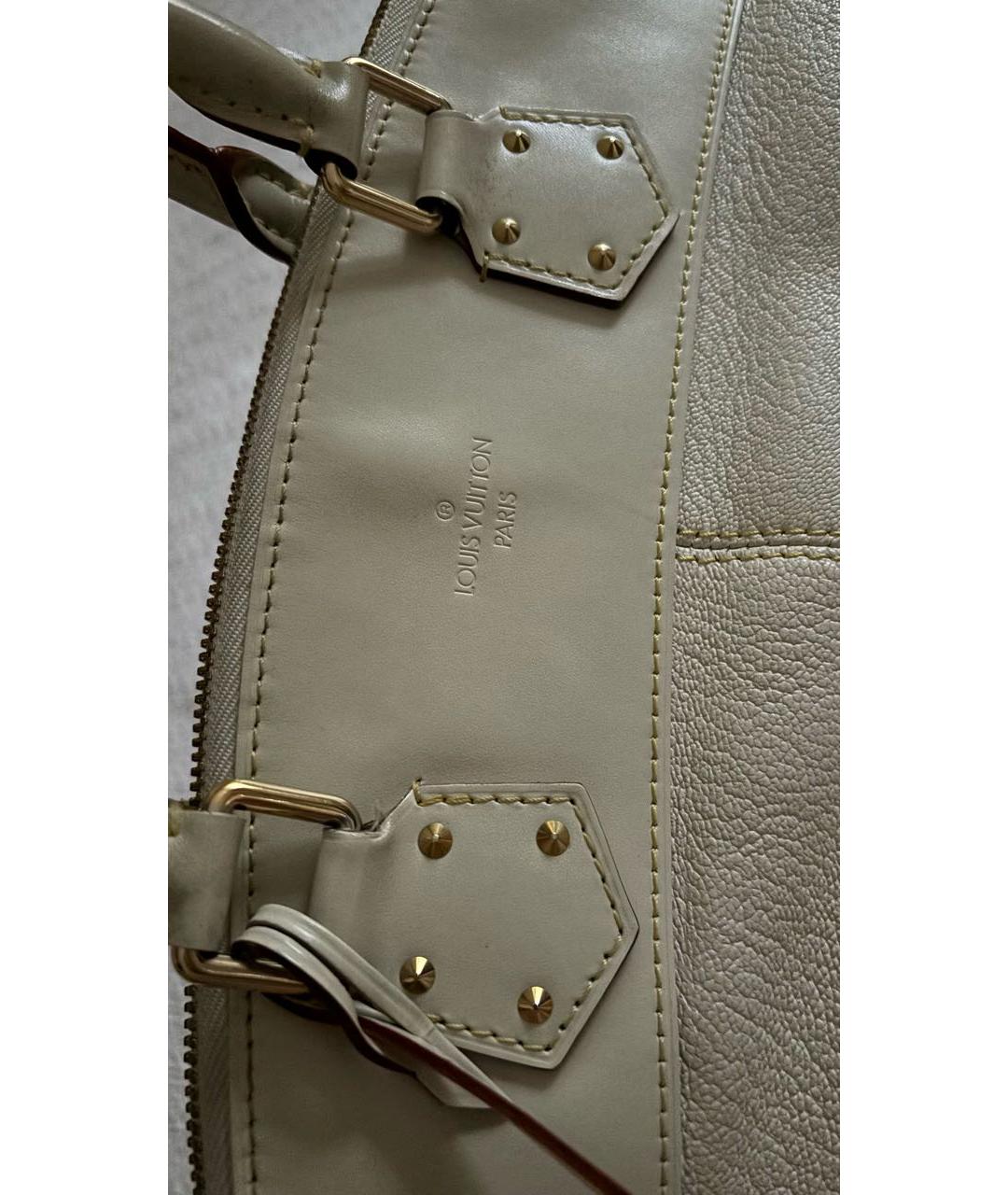 LOUIS VUITTON Белая кожаная сумка с короткими ручками, фото 3