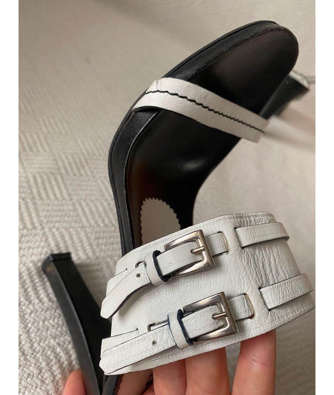 PRADA Белые кожаные босоножки, фото 6