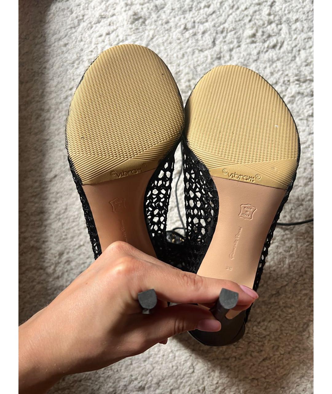 GIANVITO ROSSI Черные кожаные босоножки, фото 4