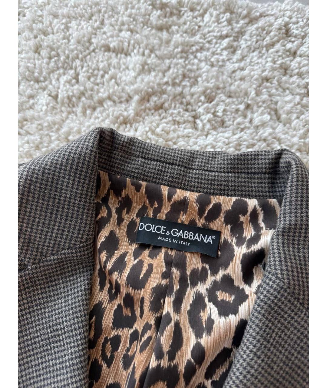 DOLCE&GABBANA Серый шерстяной костюм с брюками, фото 6