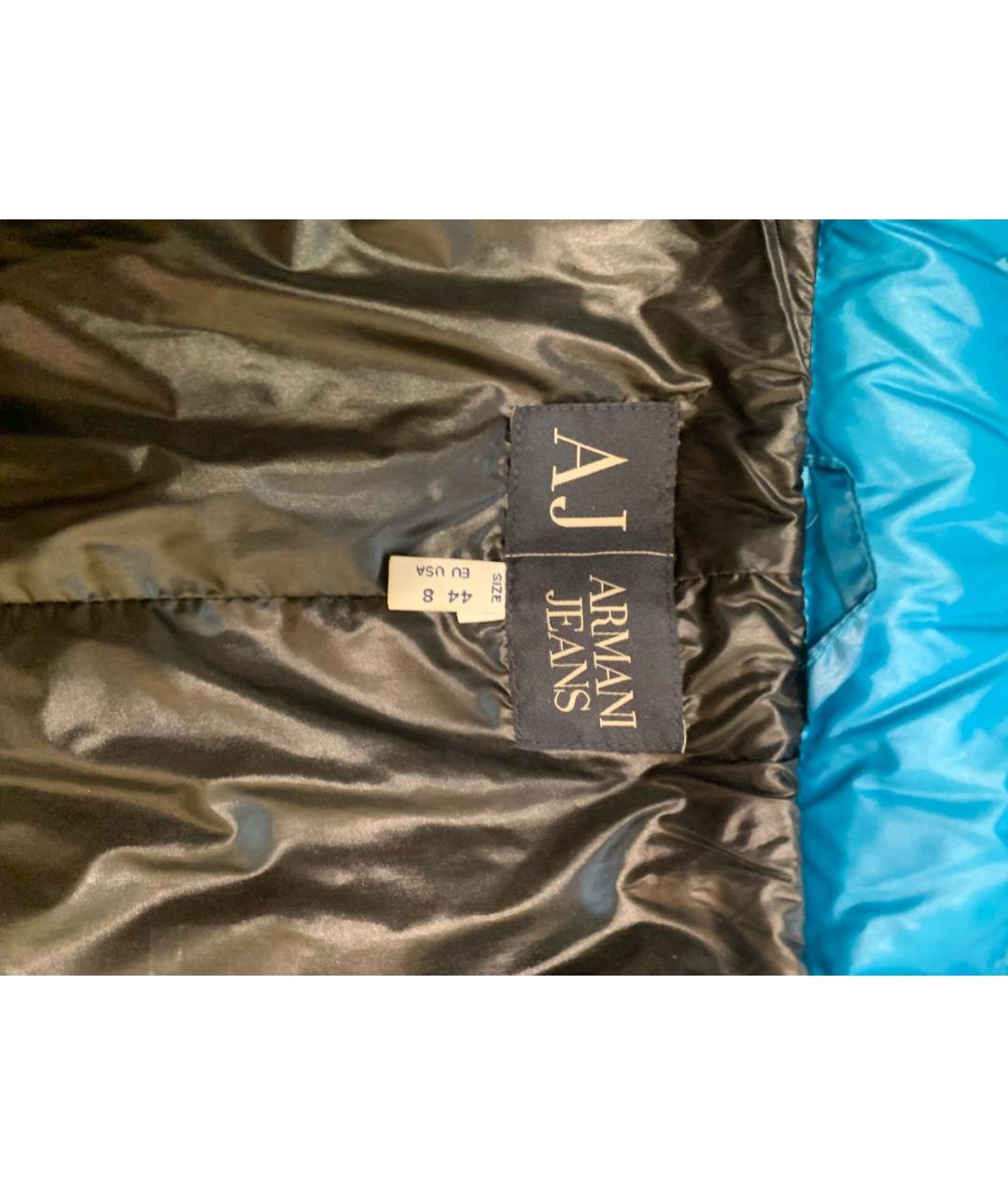 ARMANI JEANS Бирюзовая полиамидовая куртка, фото 3