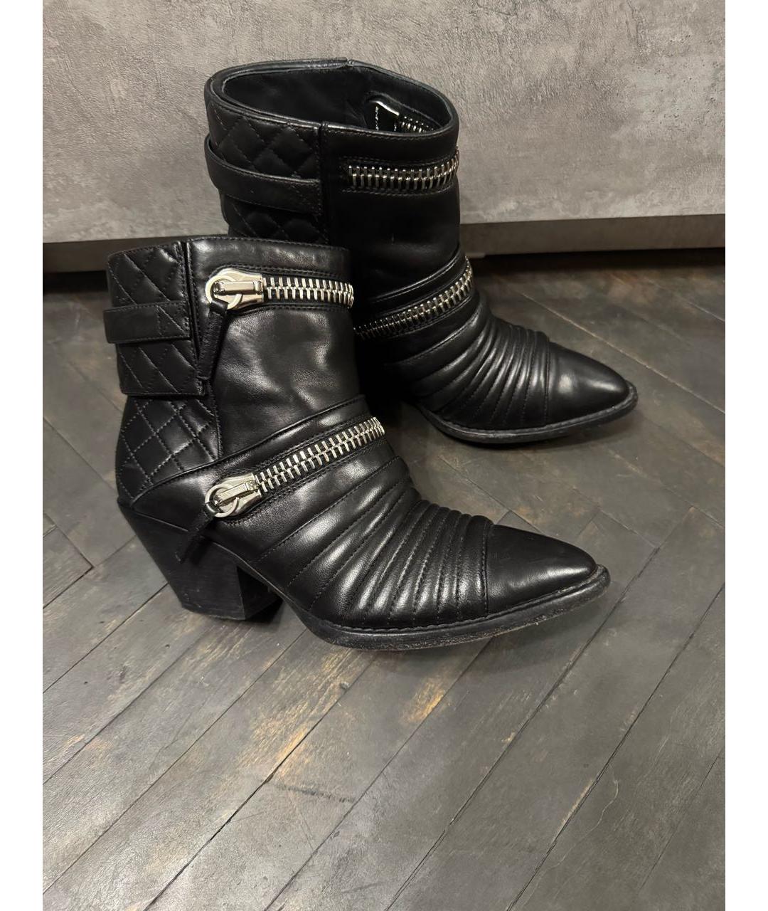 GIUSEPPE ZANOTTI DESIGN Черные кожаные ботильоны, фото 7