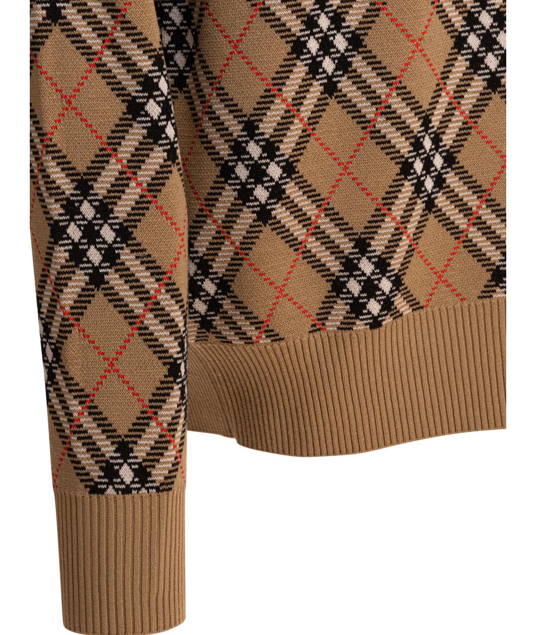 BURBERRY Коричневый шерстяной джемпер / свитер, фото 4