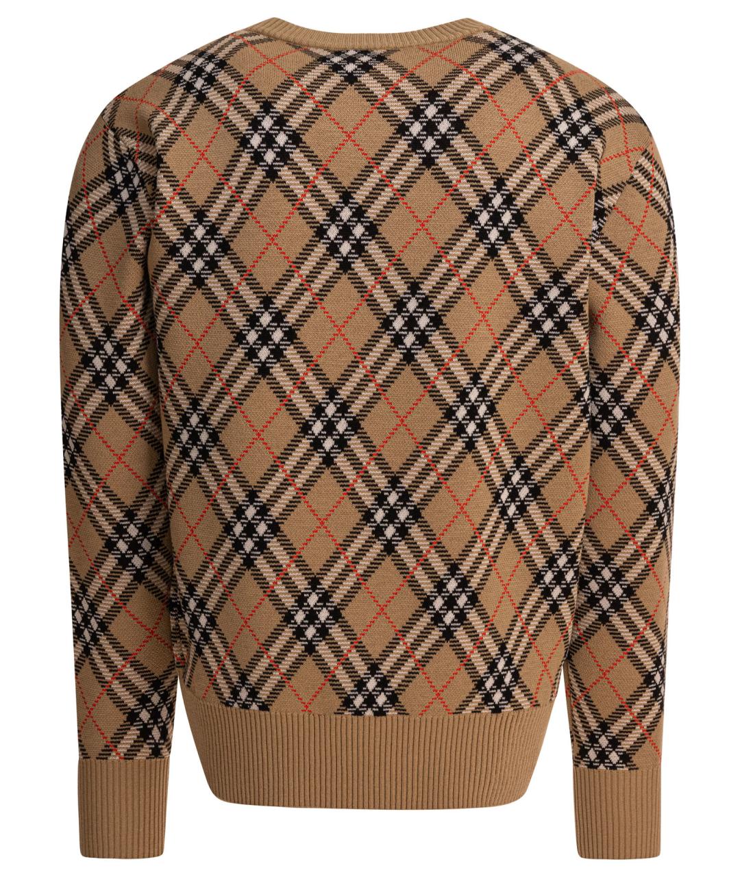 BURBERRY Коричневый шерстяной джемпер / свитер, фото 2