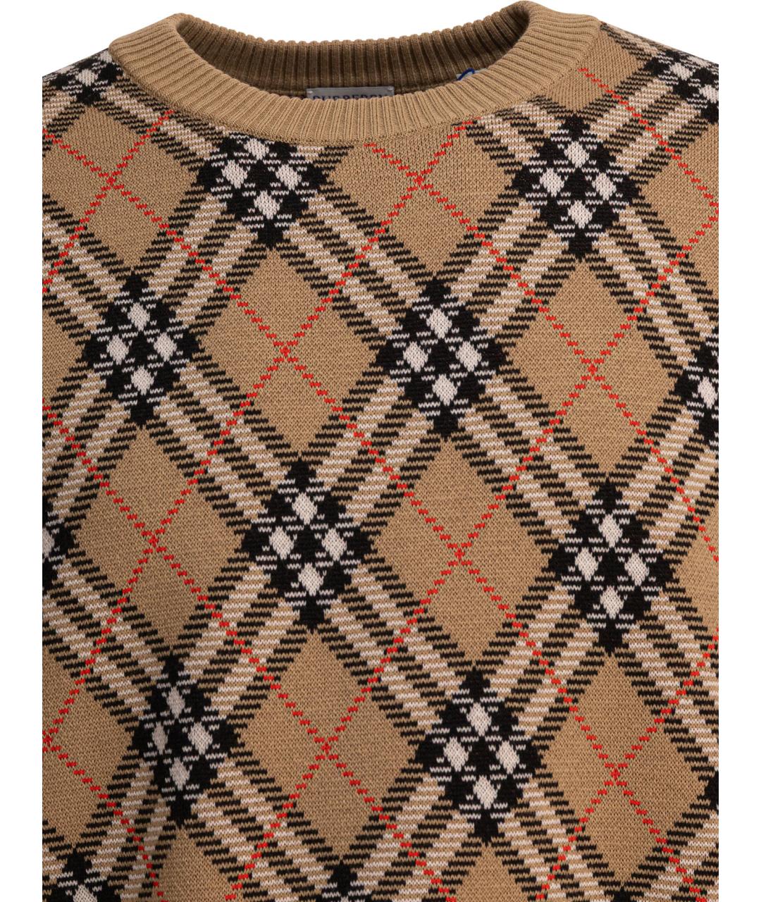 BURBERRY Коричневый шерстяной джемпер / свитер, фото 3