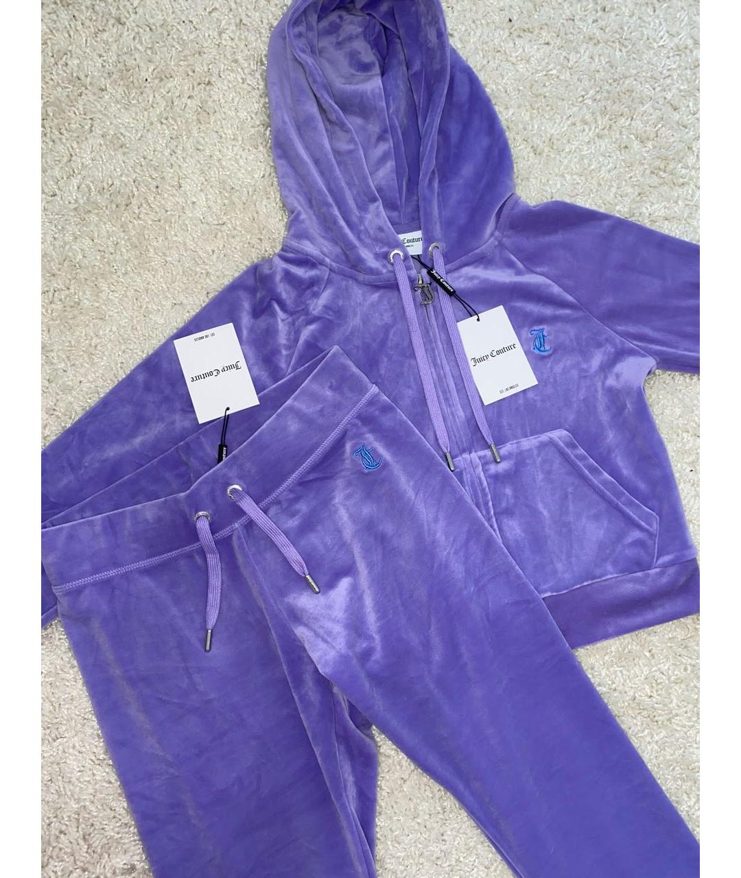 JUICY COUTURE Фиолетовый велюровый спортивные костюмы, фото 3
